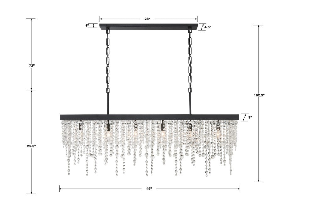 Crystorama WINHAM WIN-617-BF-CL-MWP Chandelier Contemporary - Black Forged