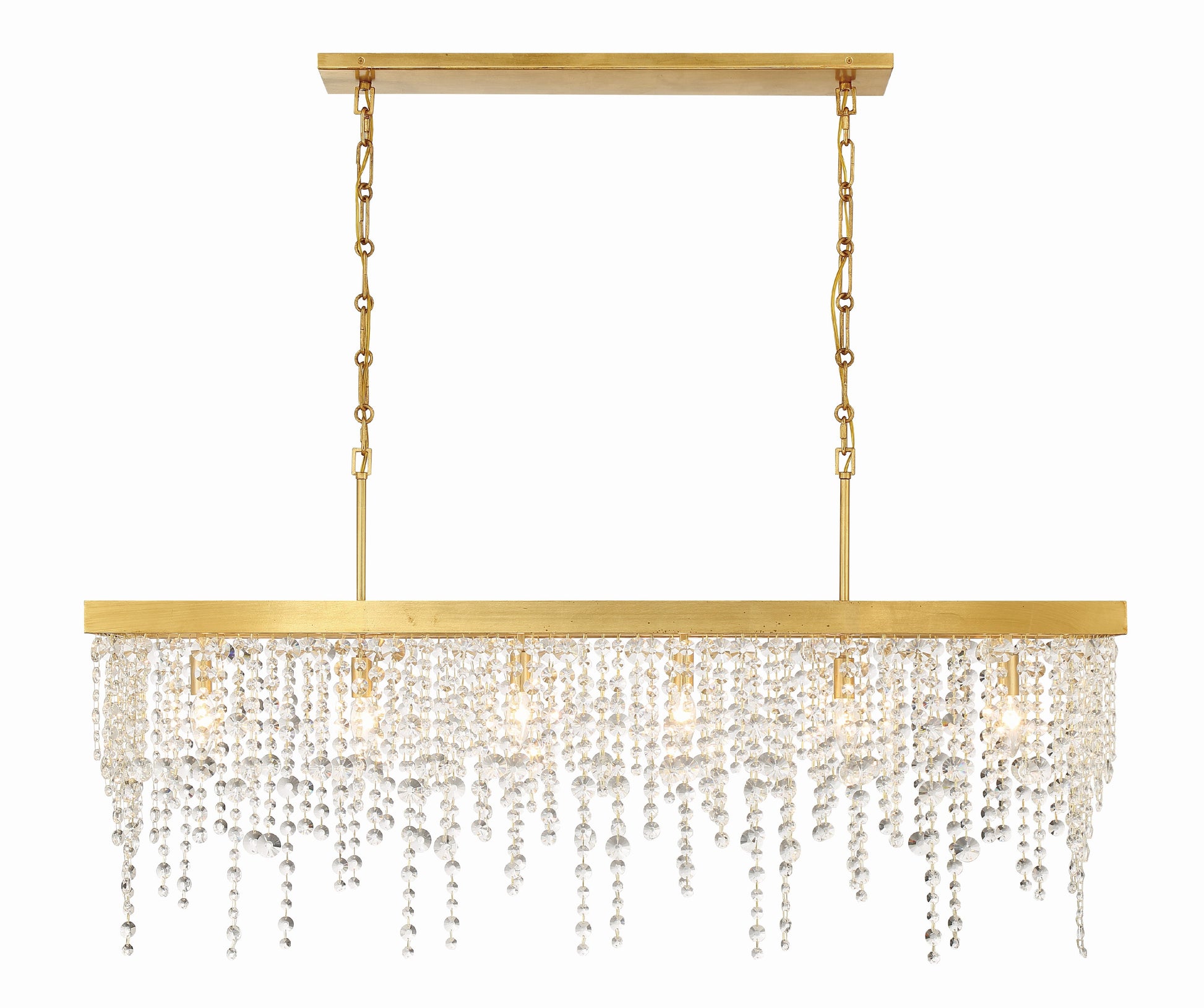Crystorama Winham WIN-617-GA-CL-MWP – 49 Inch – 6 Light – Chandelier – Clear Crystal – Antique Gold – Damp Rated