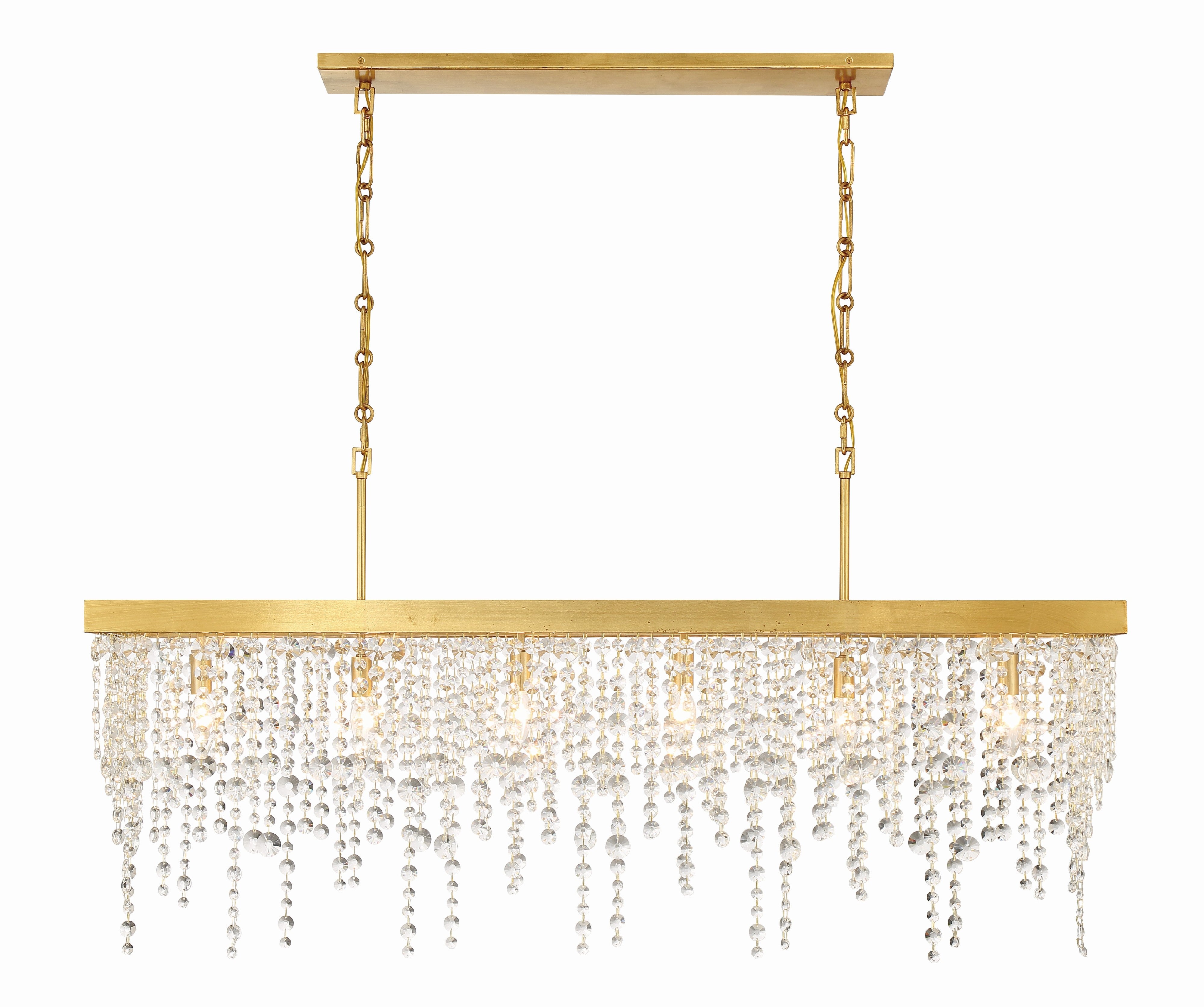 Crystorama Winham WIN-617-GA-CL-MWP – 49 Inch – 6 Light – Chandelier – Clear Crystal – Antique Gold – Damp Rated