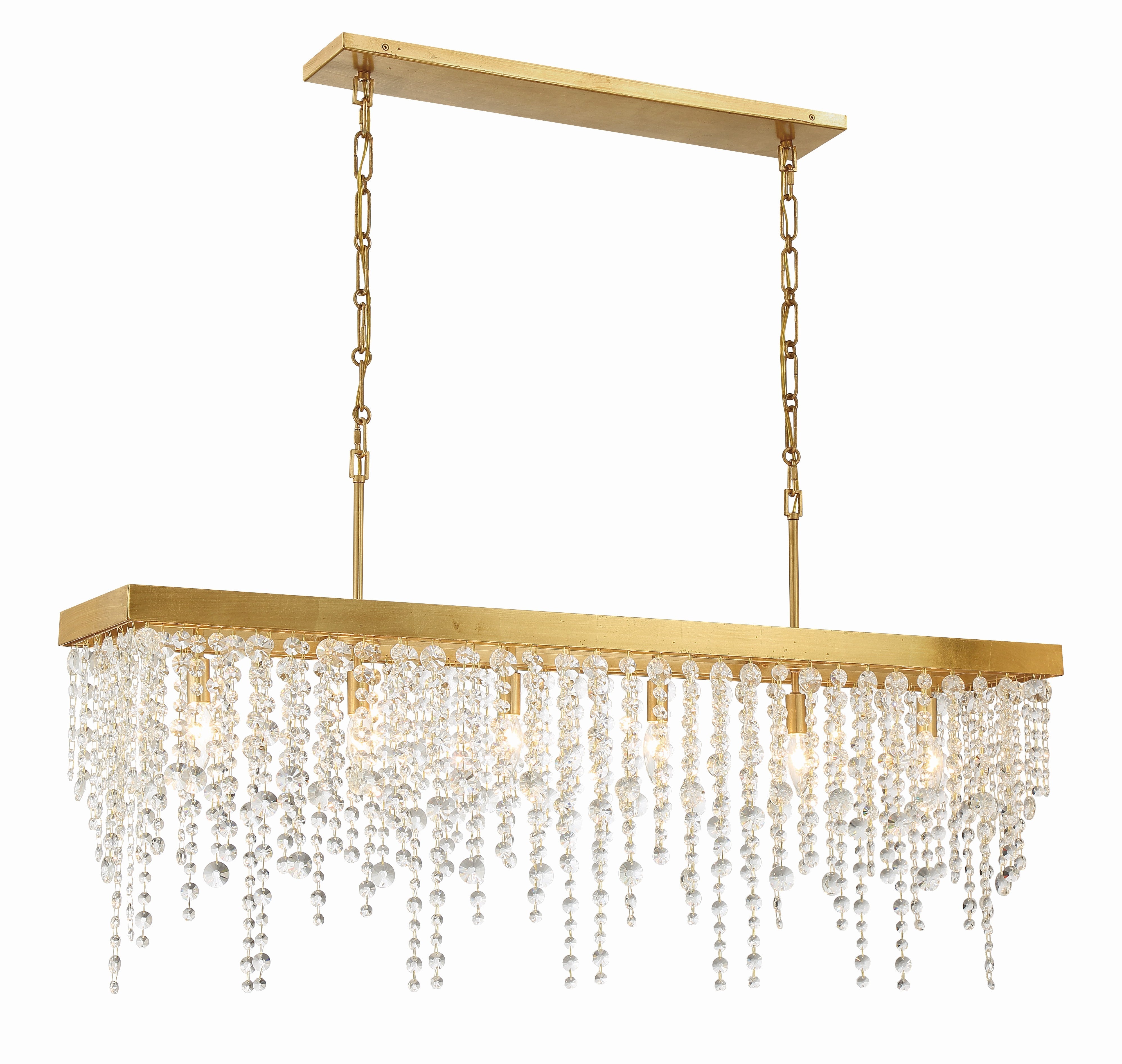 Crystorama Winham WIN-617-GA-CL-MWP – 49 Inch – 6 Light – Chandelier – Clear Crystal – Antique Gold – Damp Rated