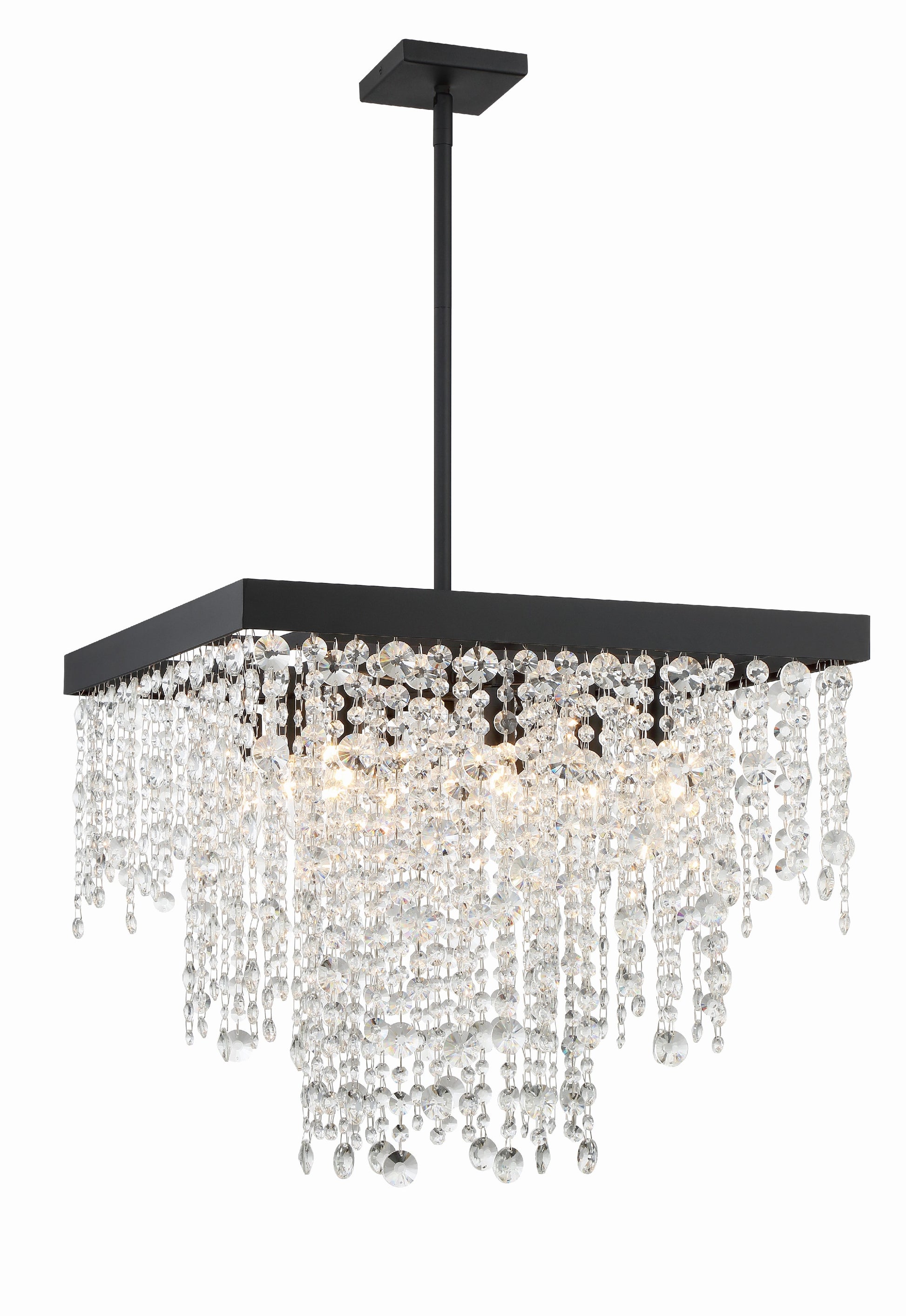 Crystorama Winham WIN-618-BF-CL-MWP – 22 Inch – 8 Light – Chandelier – Clear Crystal – Black Forged – Damp Rated