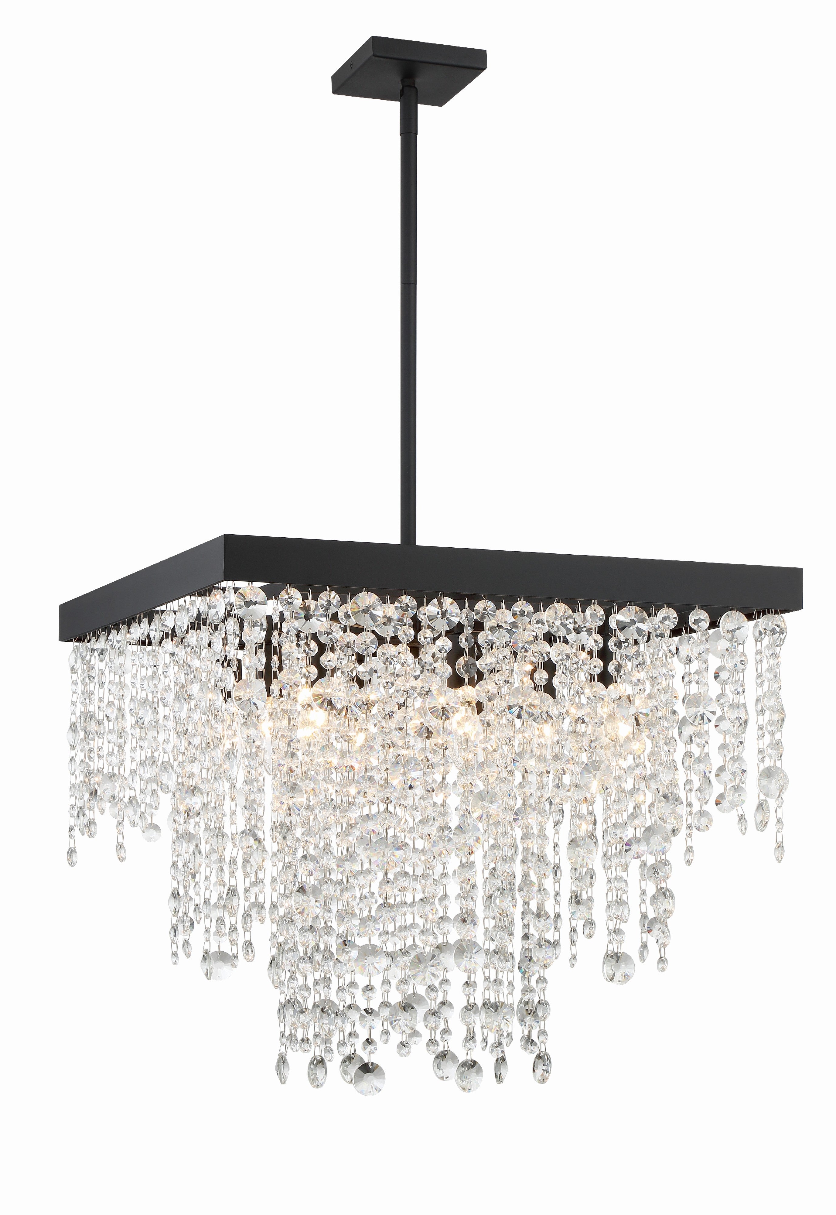Crystorama Winham WIN-618-BF-CL-MWP – 22 Inch – 8 Light – Chandelier – Clear Crystal – Black Forged – Damp Rated