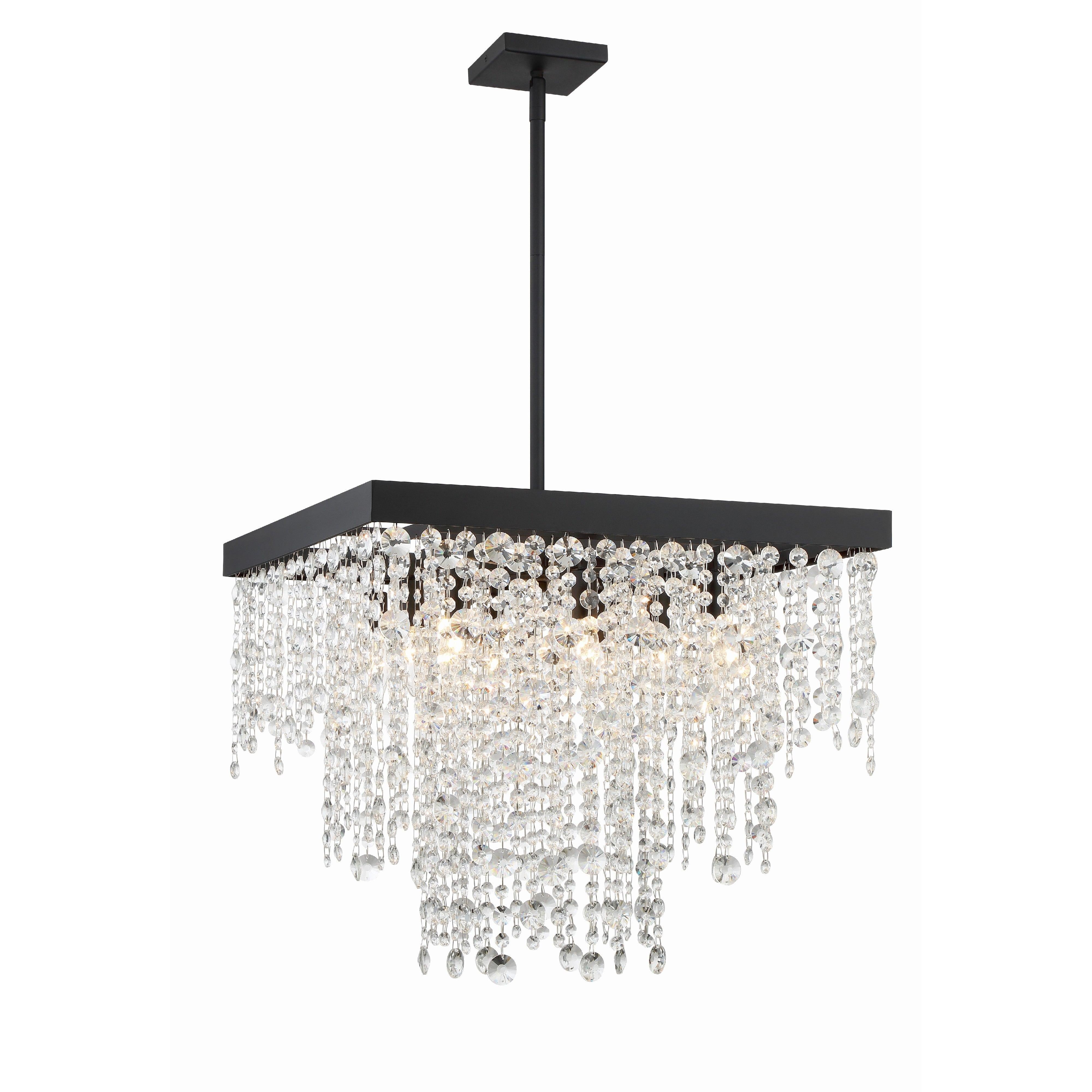Crystorama Winham WIN-618-BF-CL-MWP – 22 Inch – 8 Light – Chandelier – Clear Crystal – Black Forged – Damp Rated