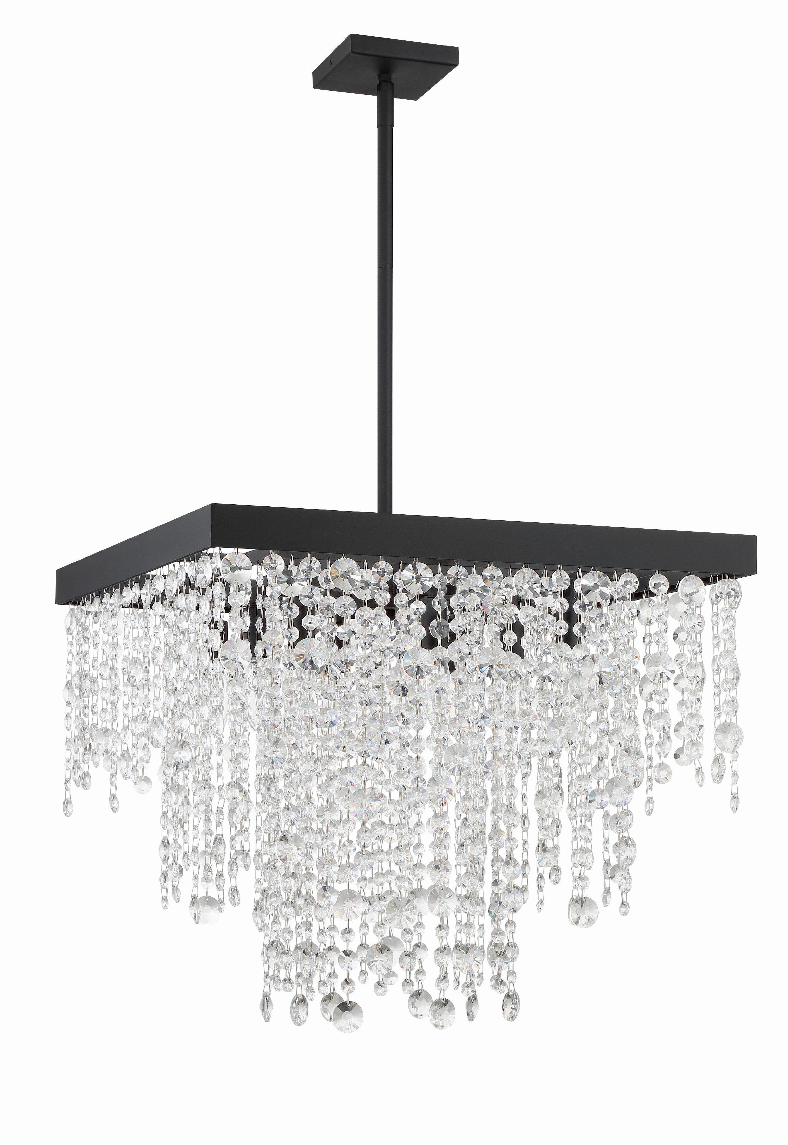 Crystorama Winham WIN-618-BF-CL-MWP – 22 Inch – 8 Light – Chandelier – Clear Crystal – Black Forged – Damp Rated