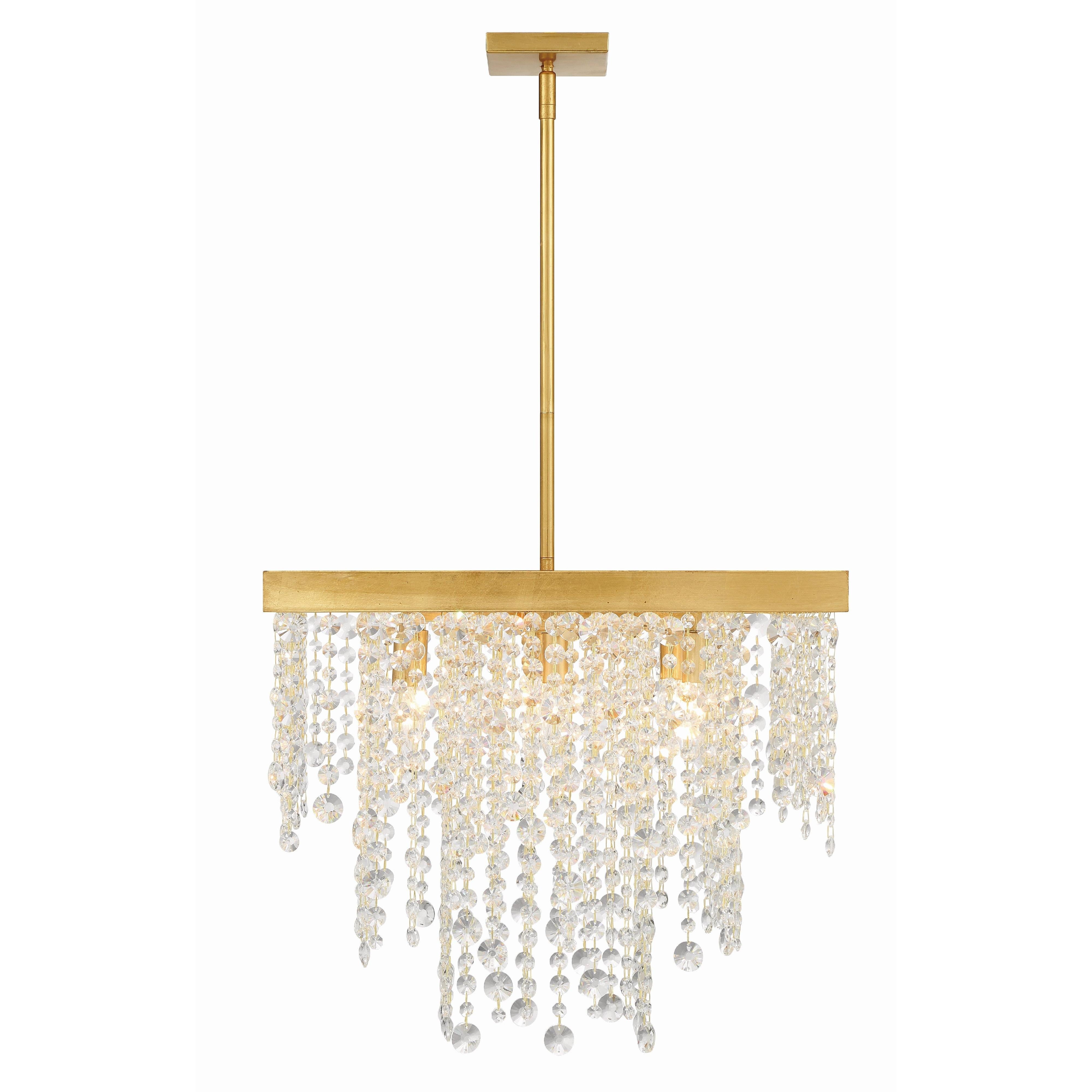 Crystorama Winham WIN-618-GA-CL-MWP – 22 Inch – 8 Light – Chandelier – Clear Crystal – Antique Gold – Damp Rated