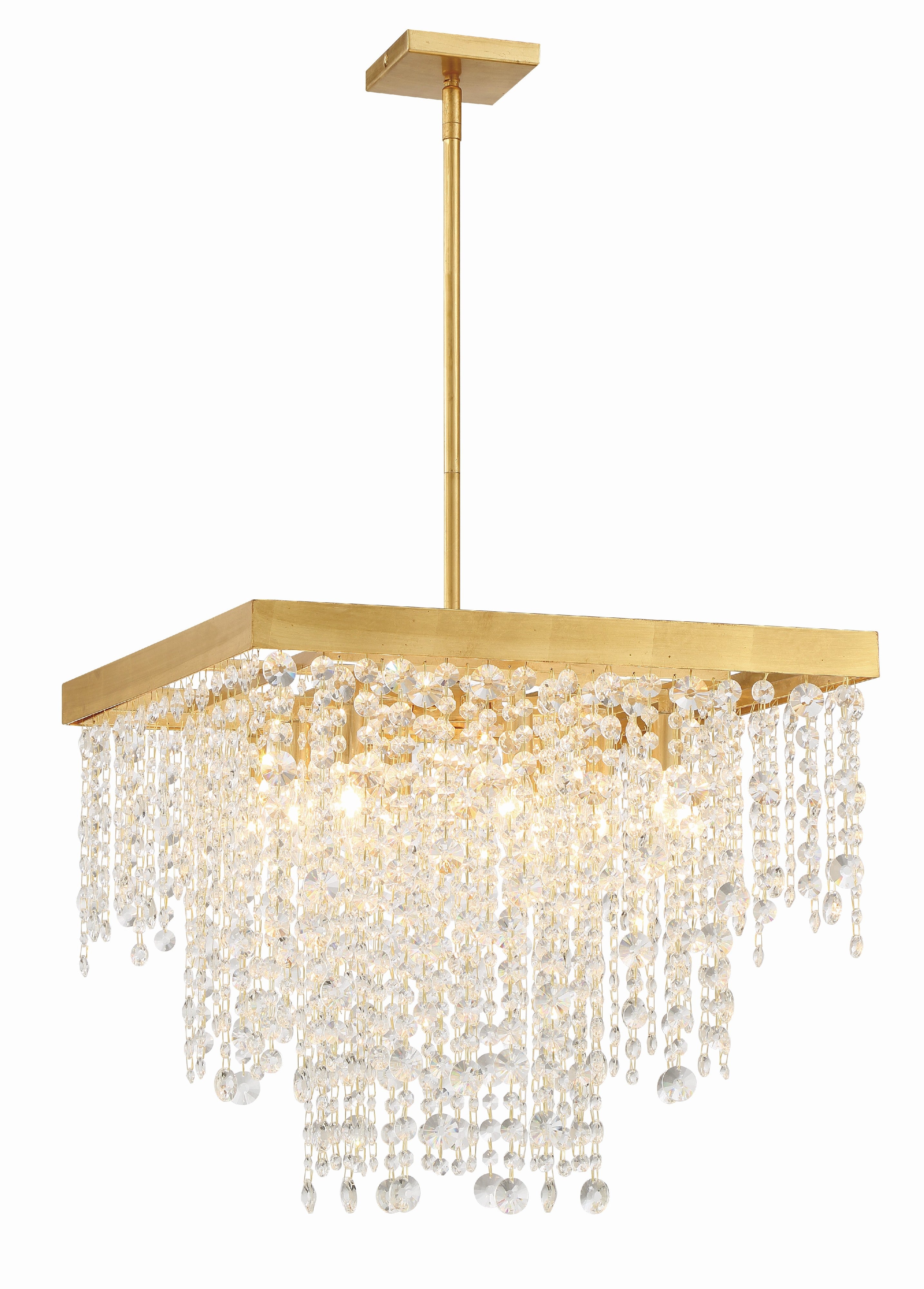 Crystorama Winham WIN-618-GA-CL-MWP – 22 Inch – 8 Light – Chandelier – Clear Crystal – Antique Gold – Damp Rated