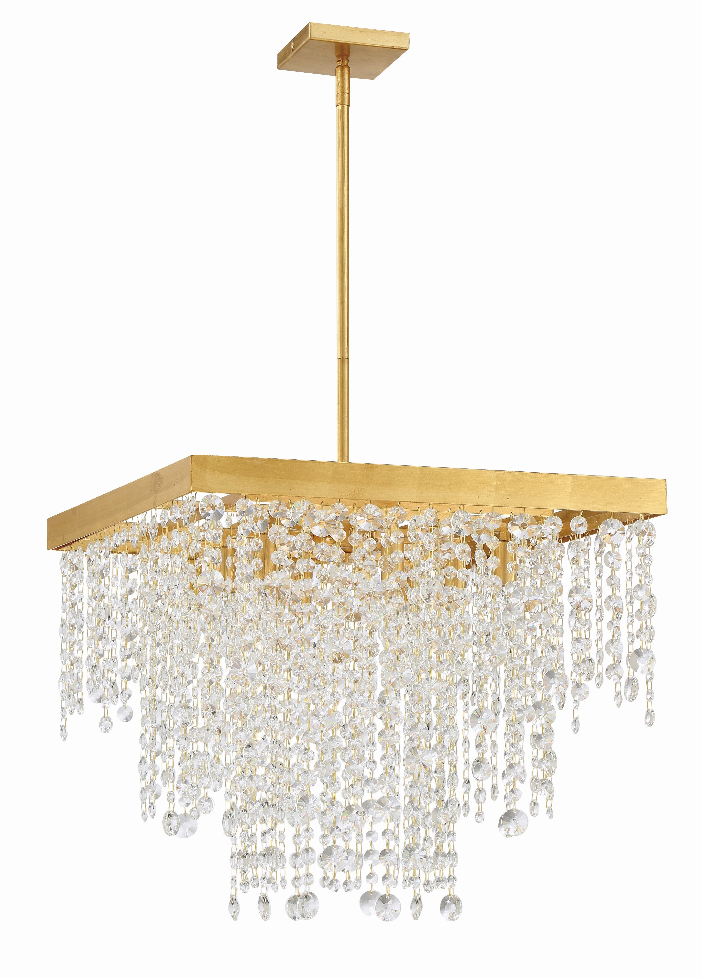 Crystorama Winham WIN-618-GA-CL-MWP – 22 Inch – 8 Light – Chandelier – Clear Crystal – Antique Gold – Damp Rated