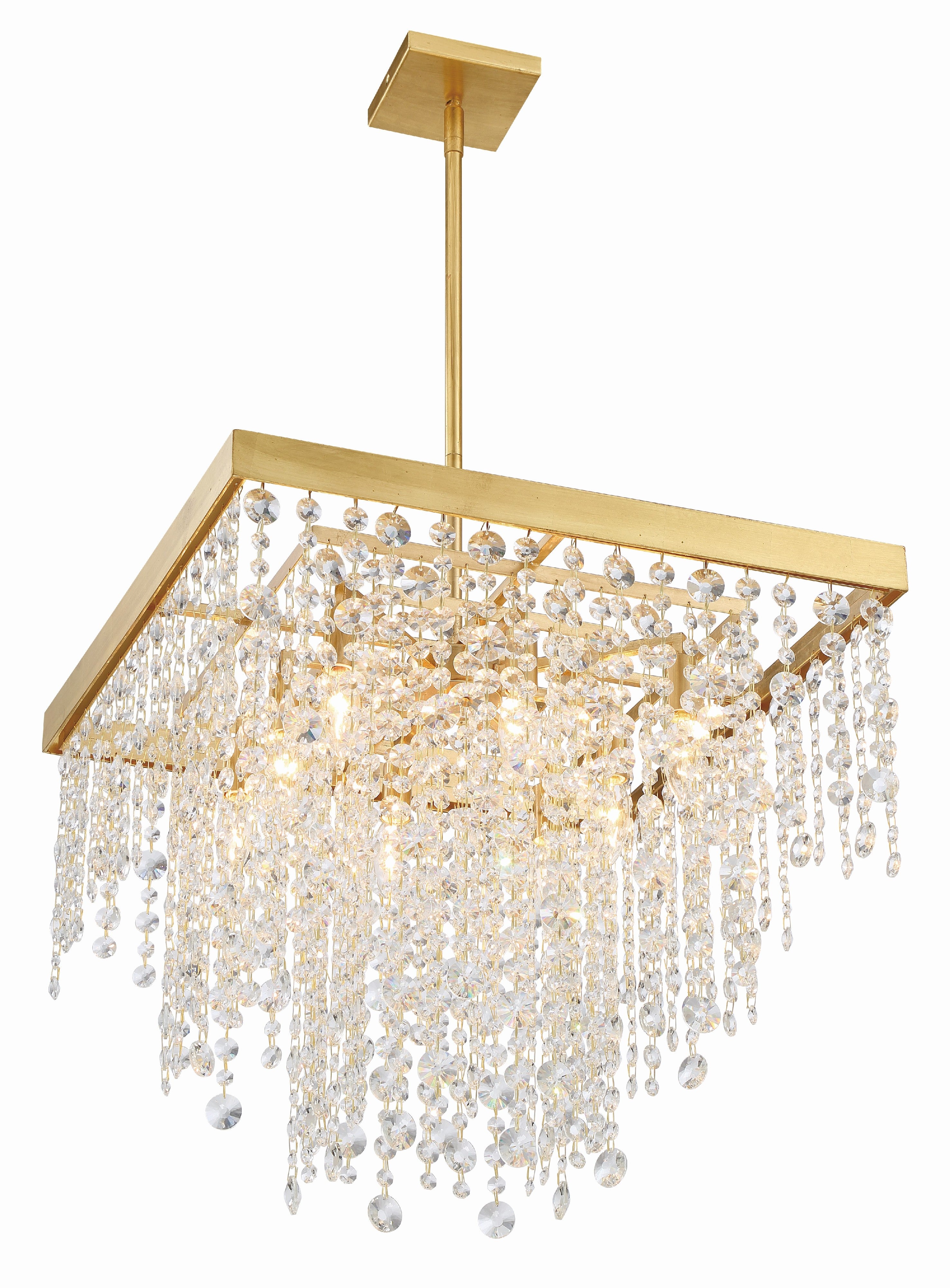Crystorama Winham WIN-618-GA-CL-MWP – 22 Inch – 8 Light – Chandelier – Clear Crystal – Antique Gold – Damp Rated