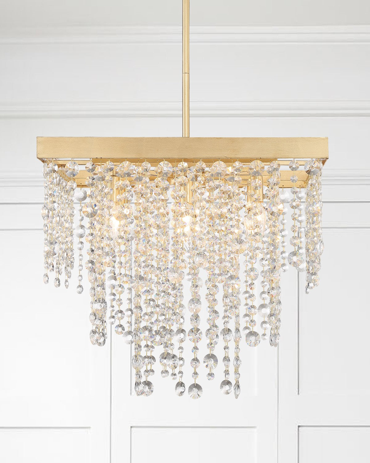 Crystorama Winham WIN-618-GA-CL-MWP – 22 Inch – 8 Light – Chandelier – Clear Crystal – Antique Gold – Damp Rated