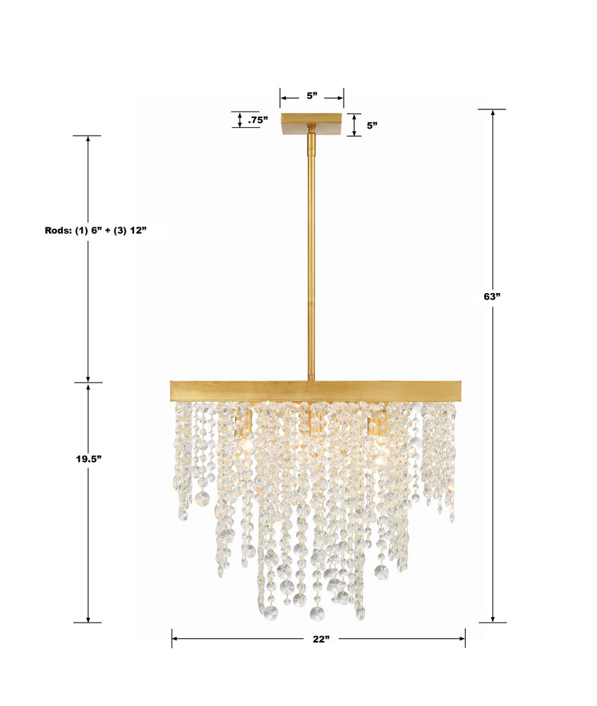 Crystorama WINHAM WIN-618-GA-CL-MWP Chandelier Contemporary - Antique Gold