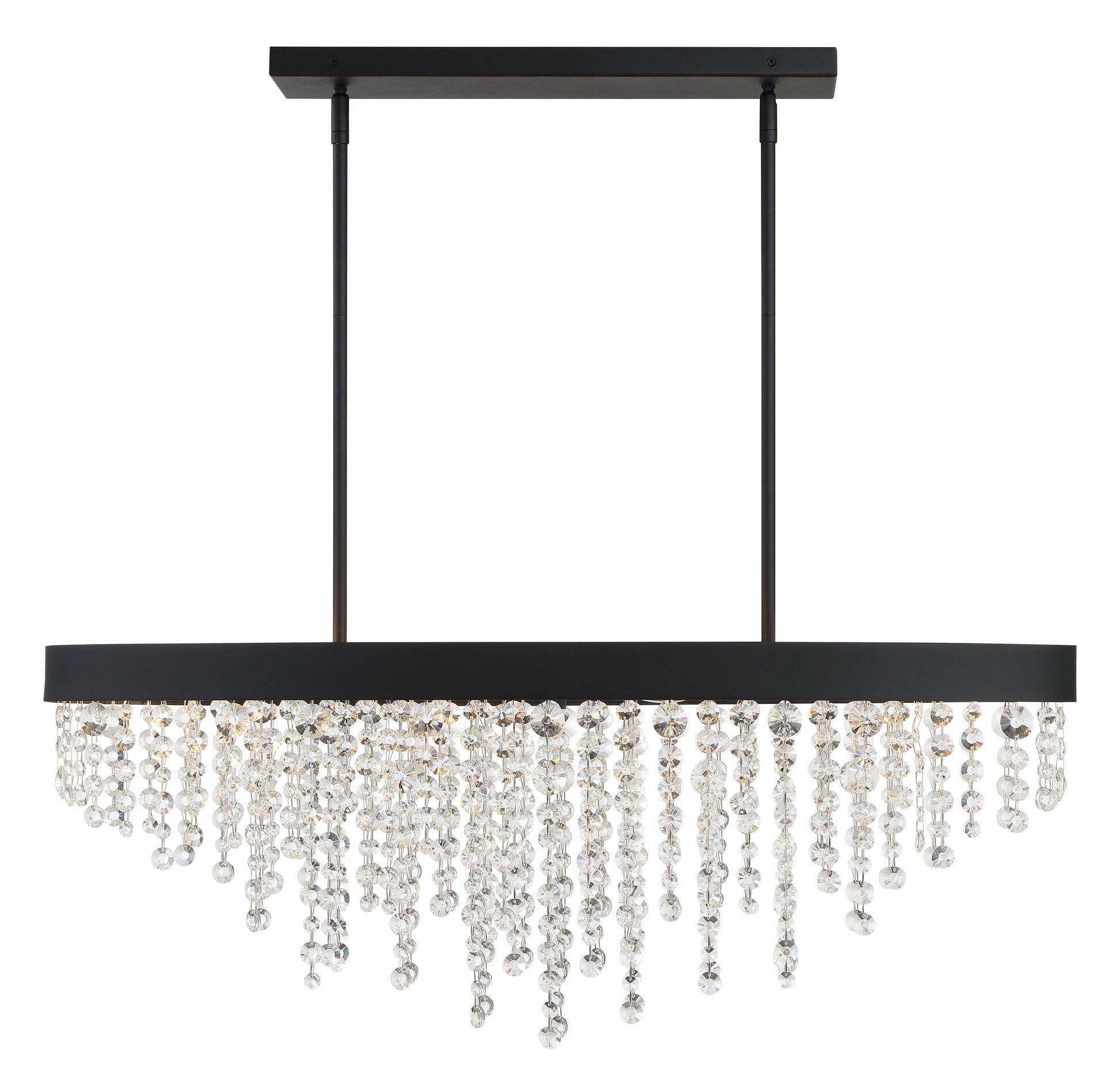 Crystorama Winham WIN-619-BF-CL-MWP – 36 Inch – 8 Light – Chandelier – Clear Crystal – Black Forged – Damp Rated