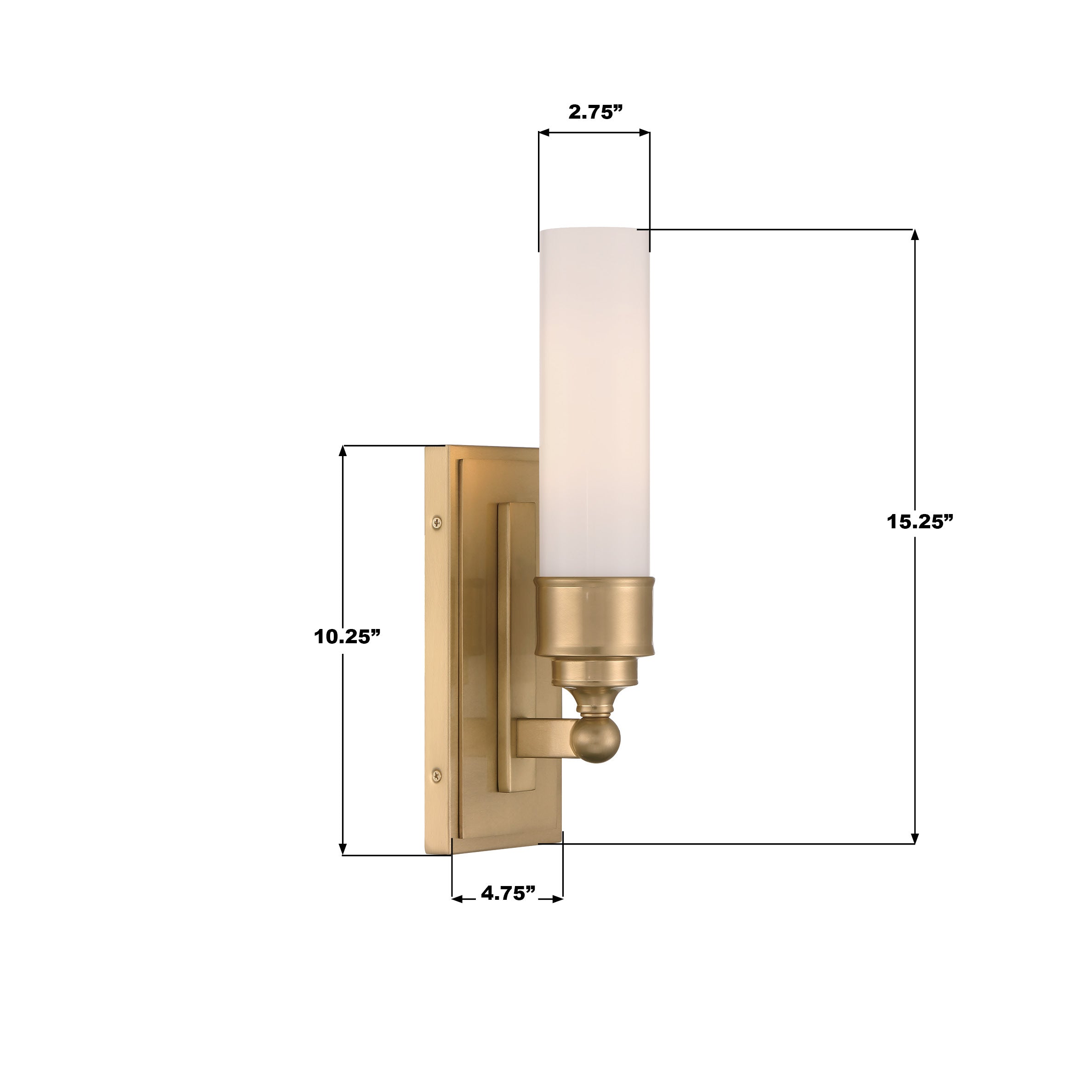Crystorama Wilcox WLX-301-AG – 4.75 Inch – 1 Light – Sconce – Aged Brass – Damp Rated