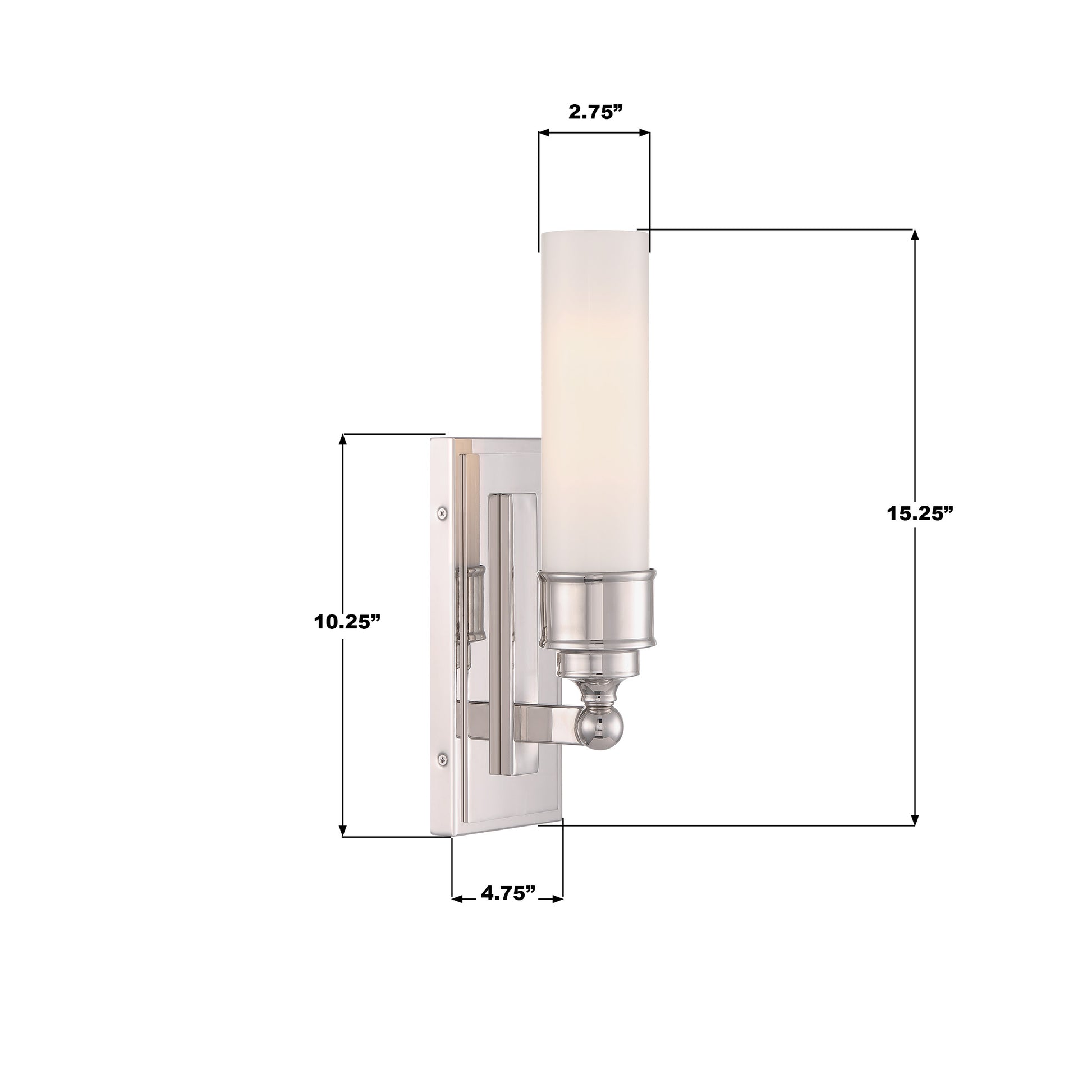 Crystorama Wilcox WLX-301-PN – 4.75 Inch – 1 Light – Sconce – Polished Nickel – Damp Rated