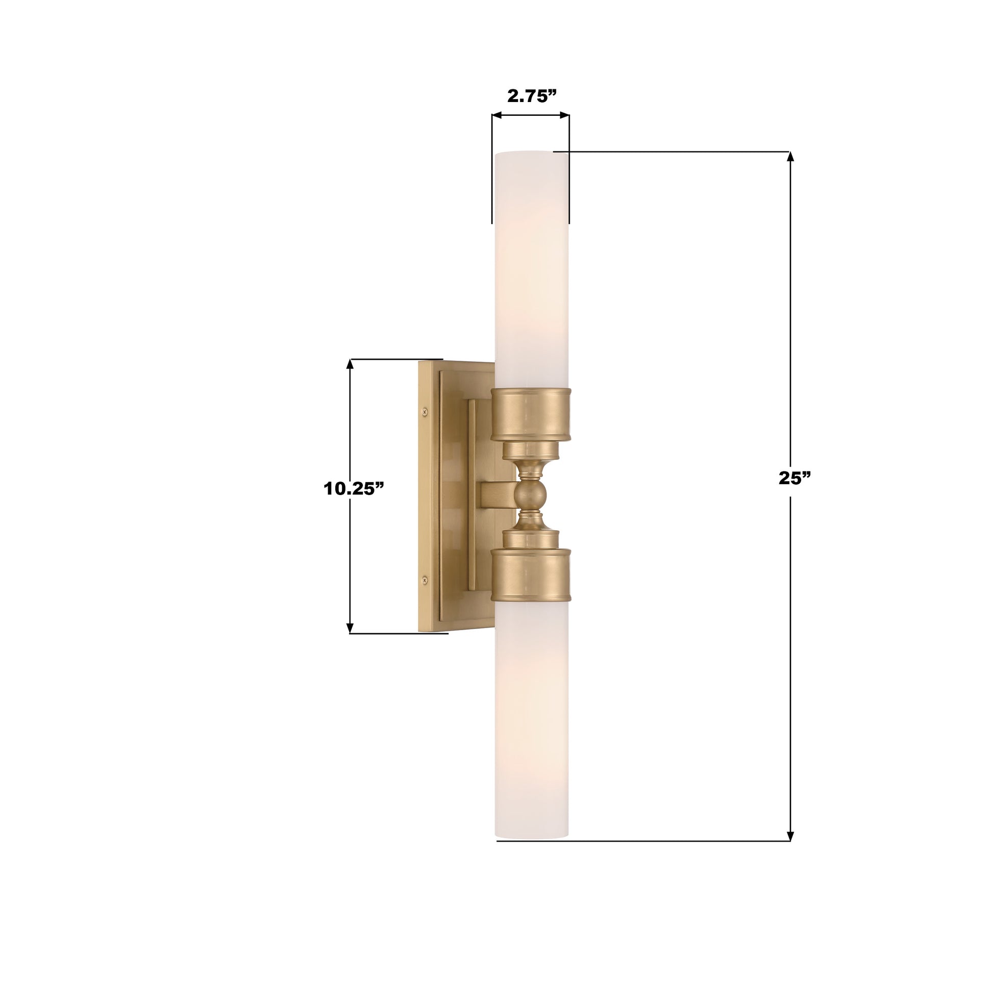 Crystorama Wilcox WLX-302-AG – 4.75 Inch – 2 Light – Sconce – Aged Brass – Damp Rated
