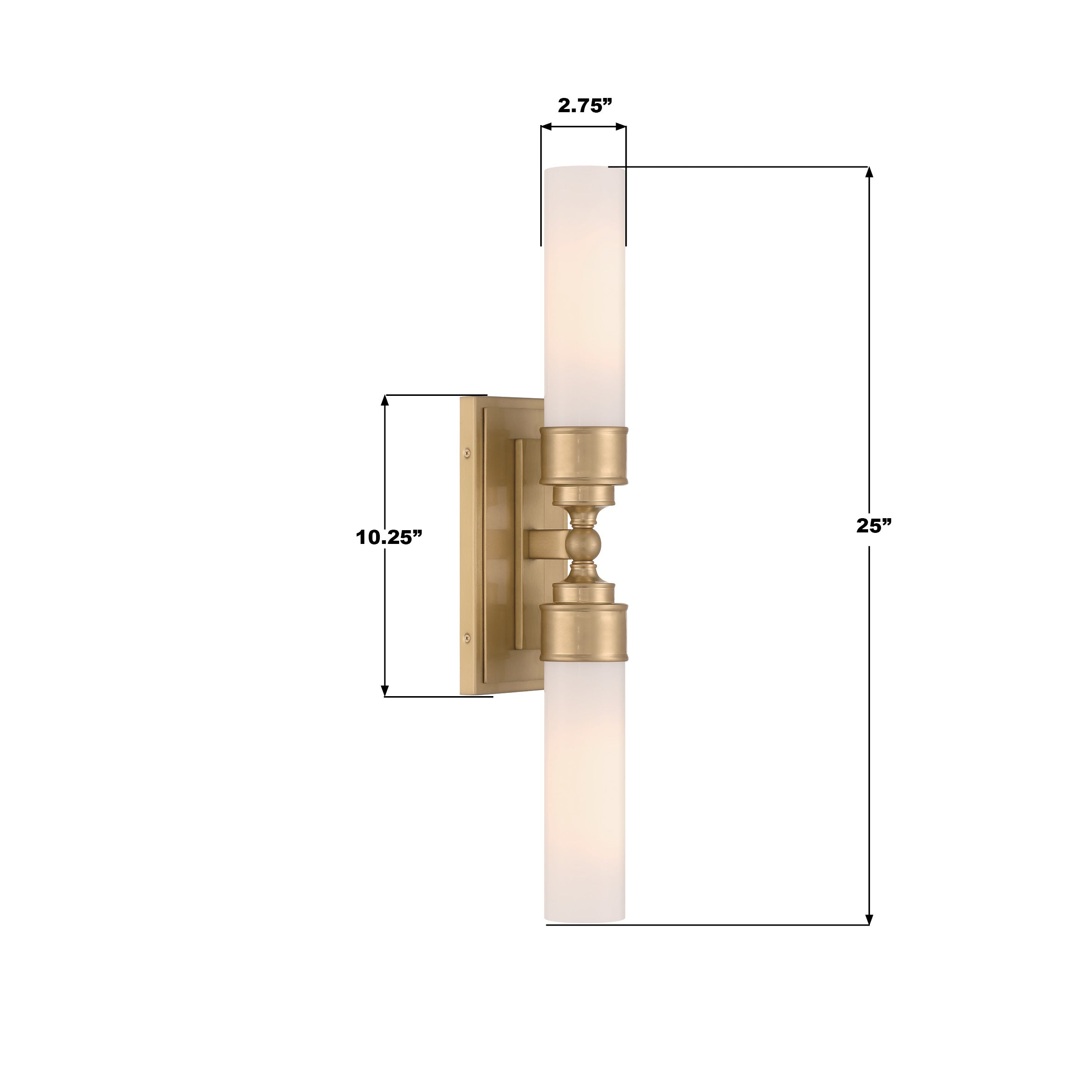 Crystorama Wilcox WLX-302-AG – 4.75 Inch – 2 Light – Sconce – Aged Brass – Damp Rated