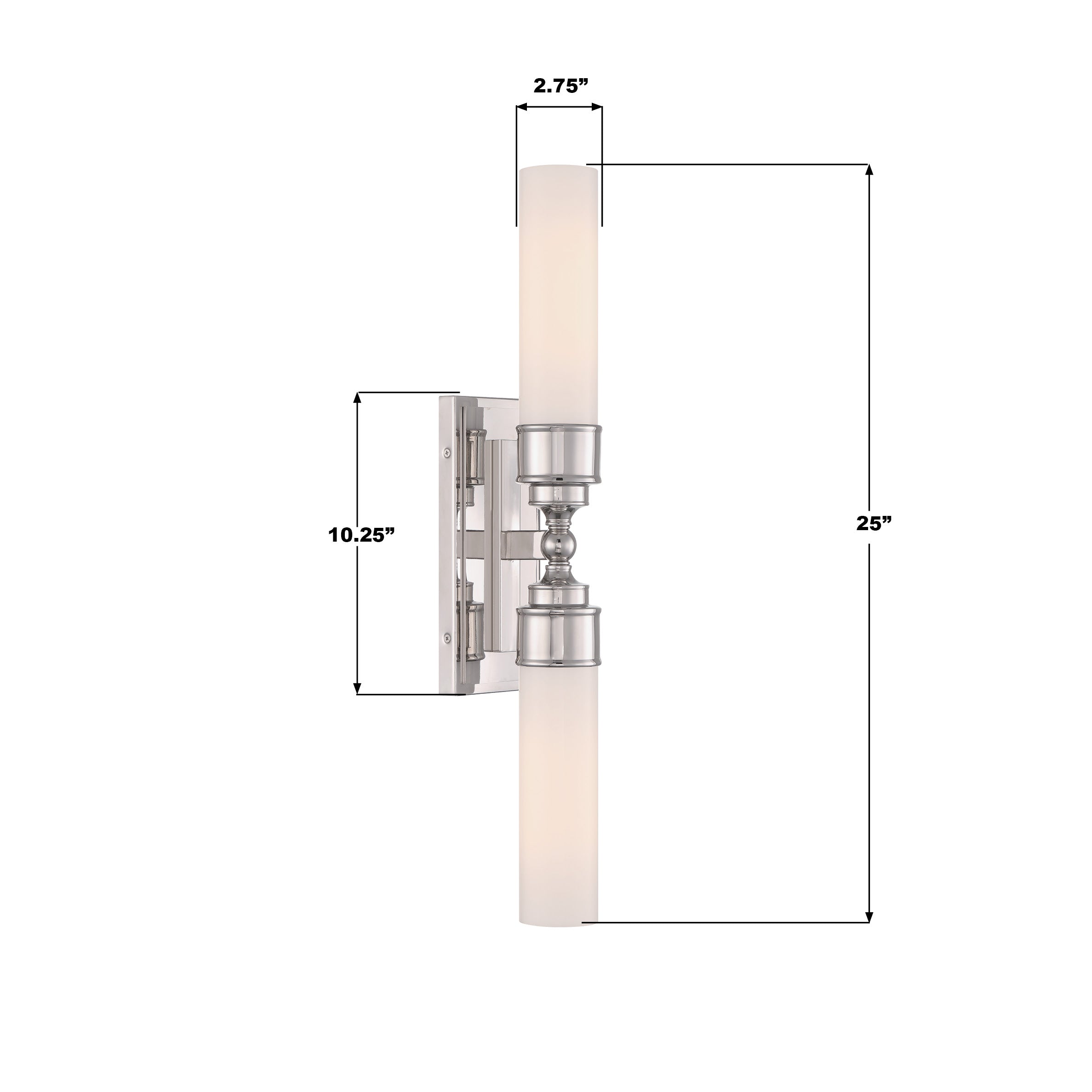 Crystorama Wilcox WLX-302-PN – 4.75 Inch – 2 Light – Sconce – Polished Nickel – Damp Rated