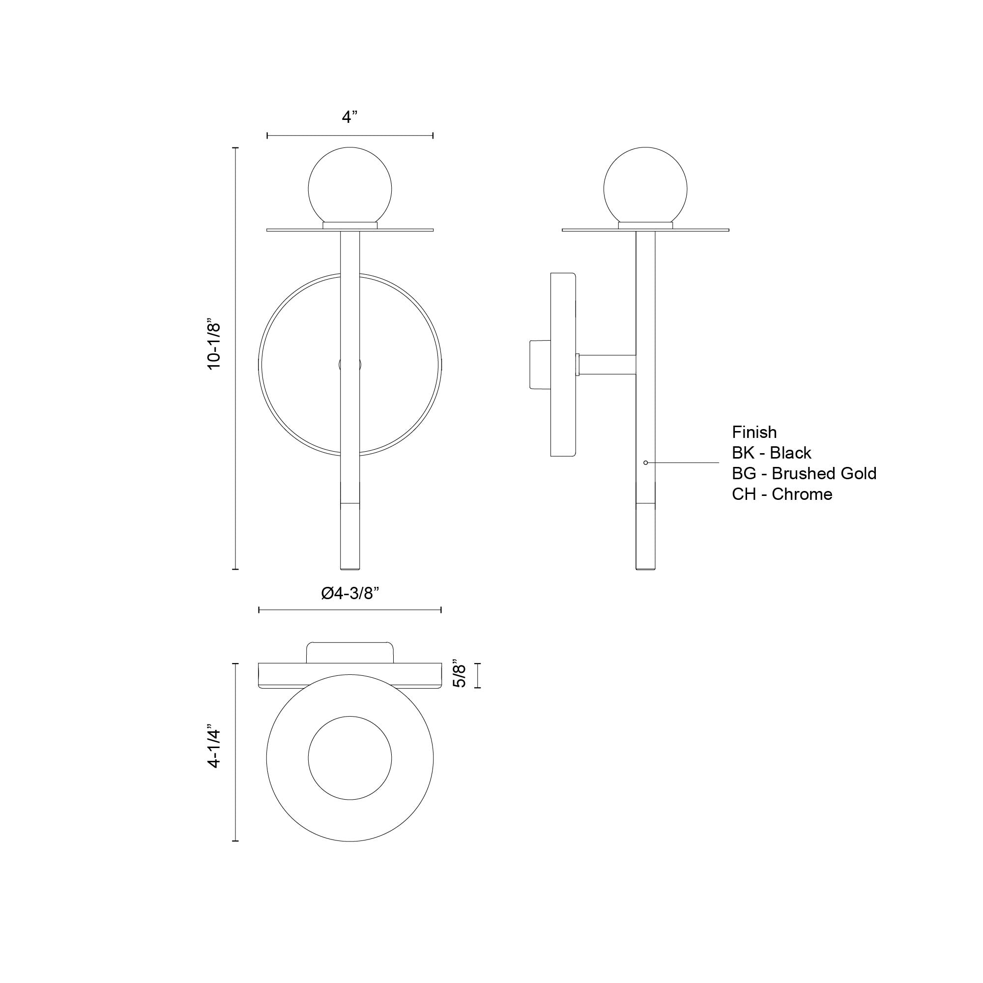 Elixir 10-in Chrome LED Wall Sconce