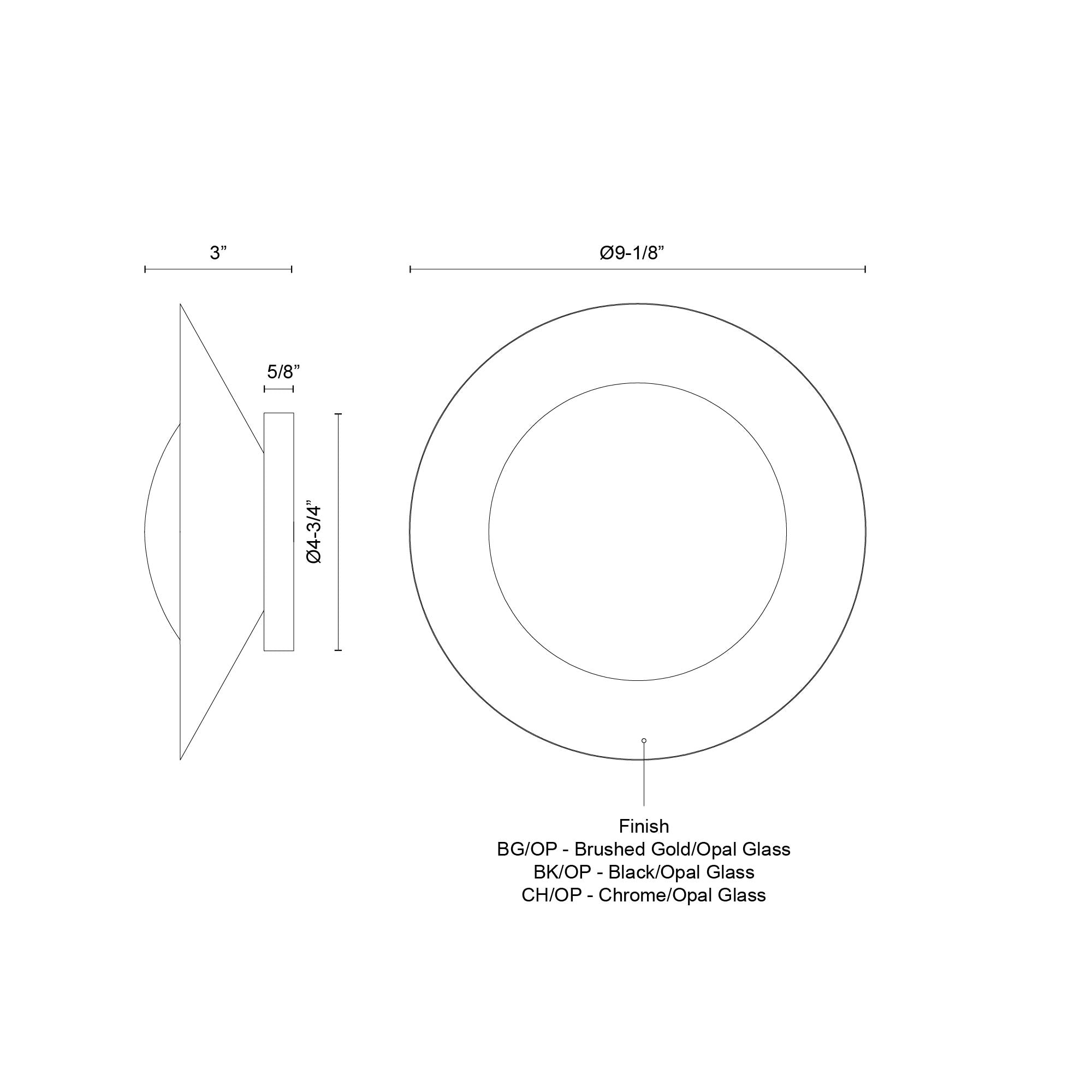 Cleo 9-in Black/Opal Glass LED Wall Sconce