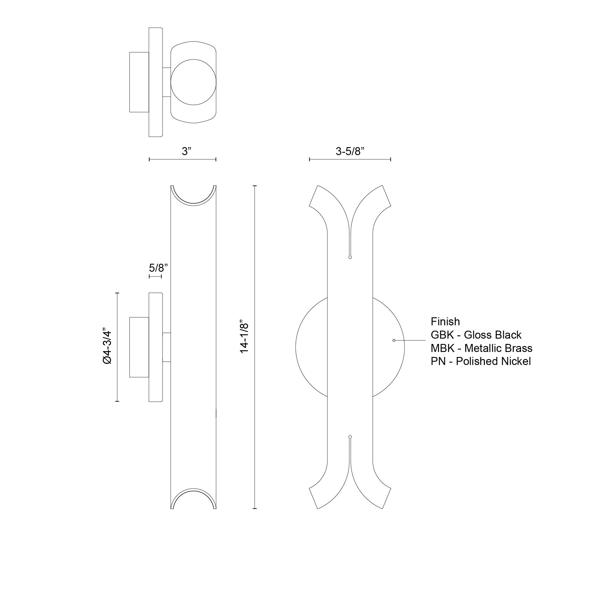 Husk 14-in Polished Nickel LED Wall Sconce