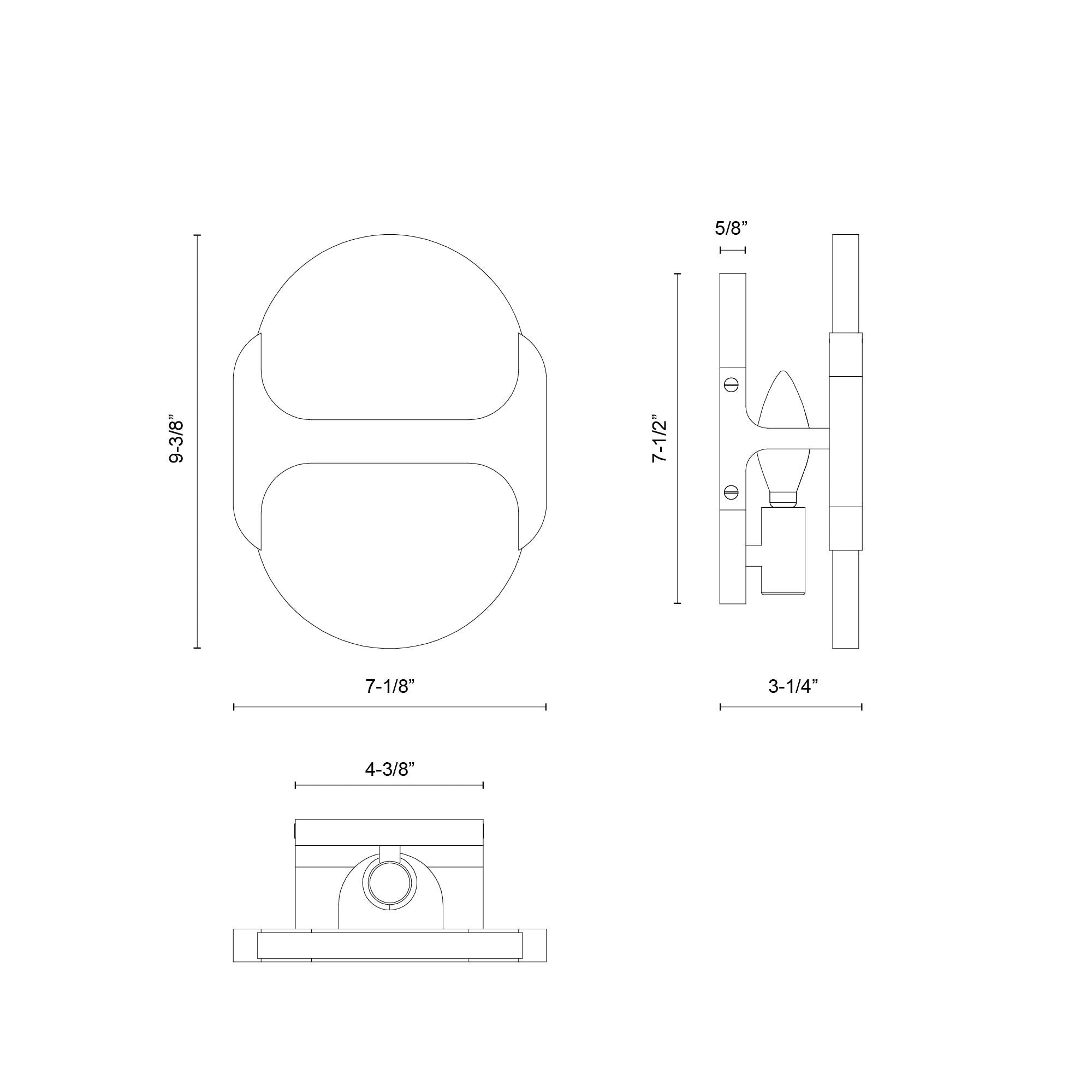 Odin 9-in Urban Bronze/Alabaster Socket Wall Vanity