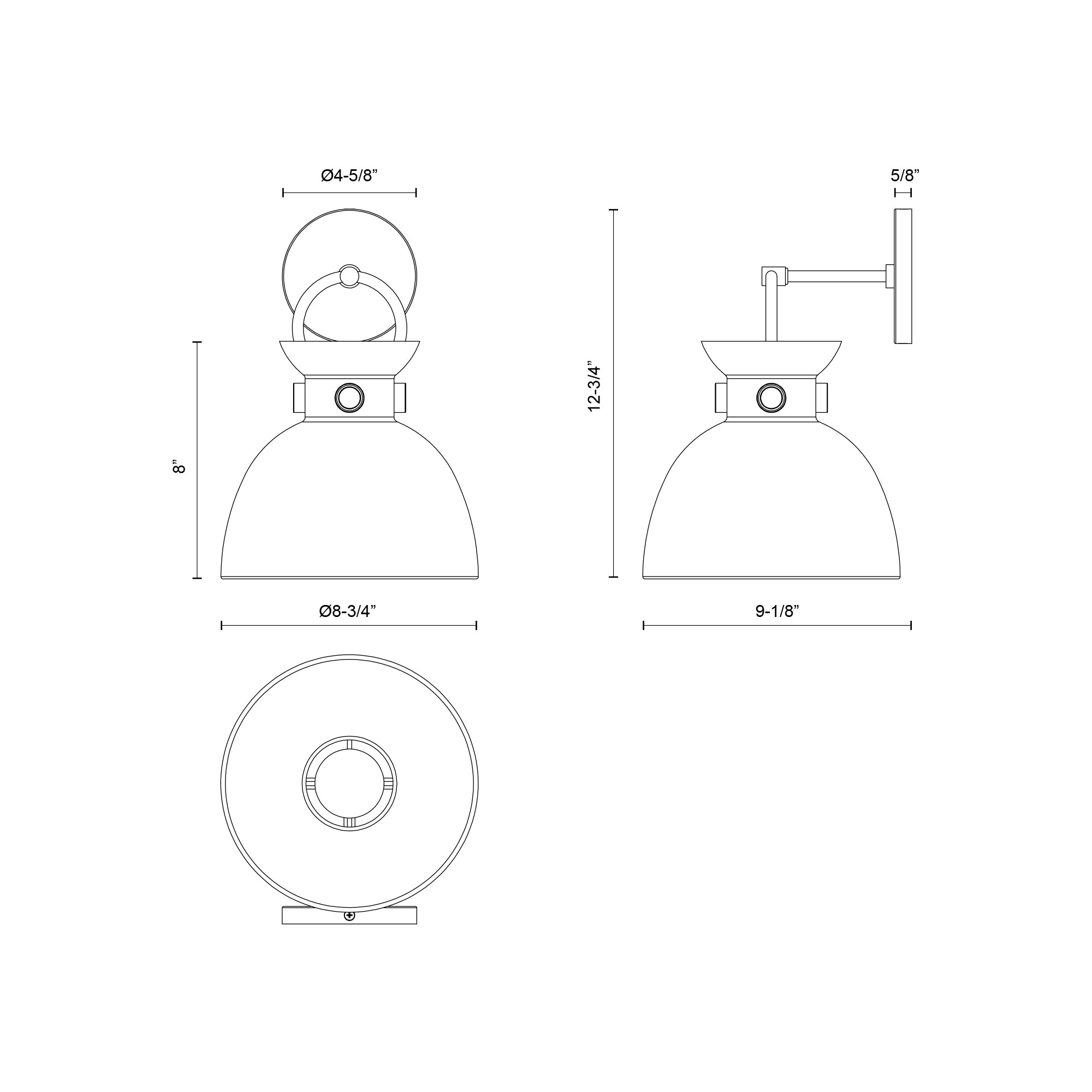 Waldo 9-in Aged Gold/Matte Black 1 Light Wall/Vanity