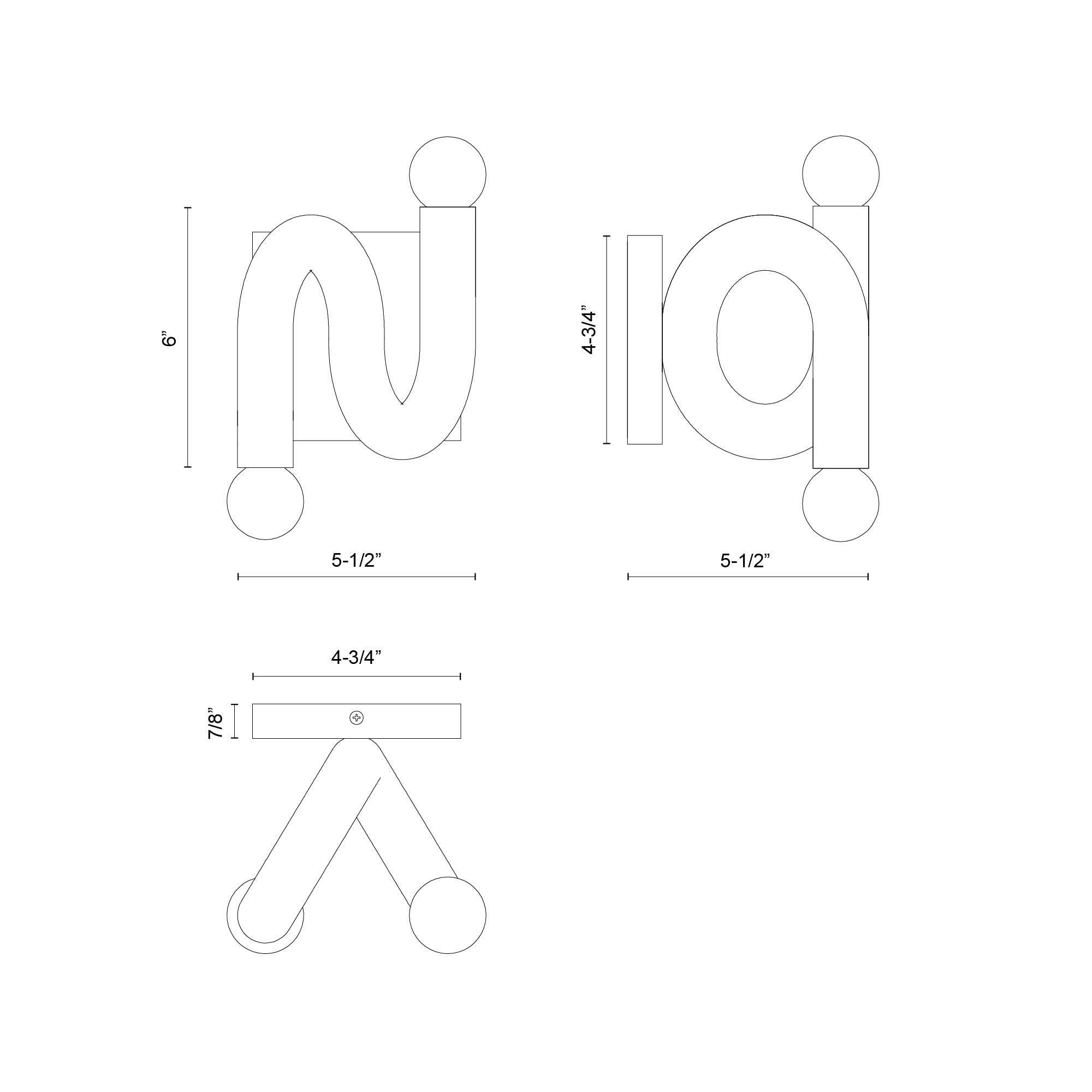 Sadie 6-in Matte Black Socket Wall Vanity