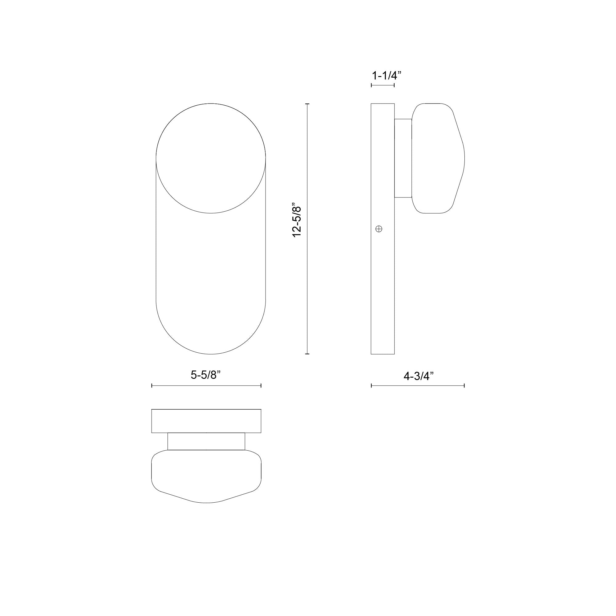 Ariel 12-in Matte Black/Opal Glass Socket Wall/Vanity Light