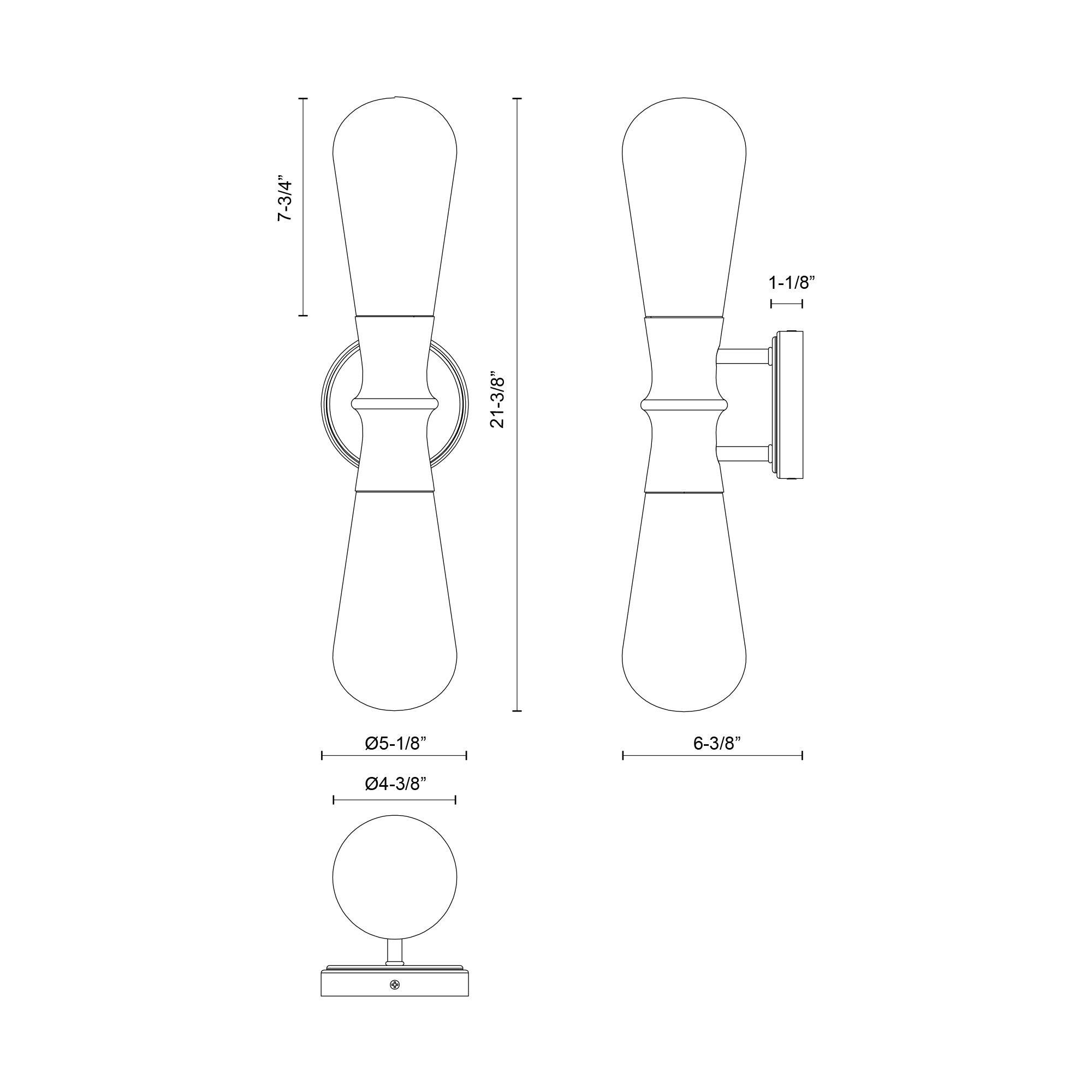 Marcel 5-in Chrome 2 Lights Wall/Vanity