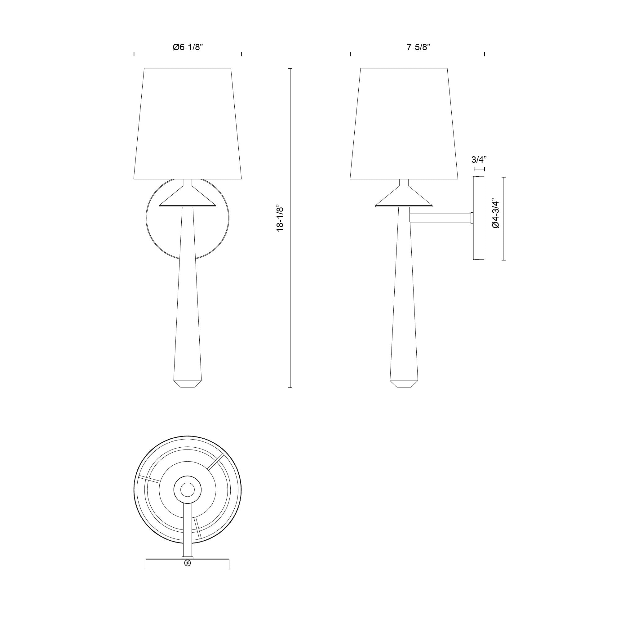 Bridgette 16-in Matte Black/White Linen Socket Wall/Vanity Light