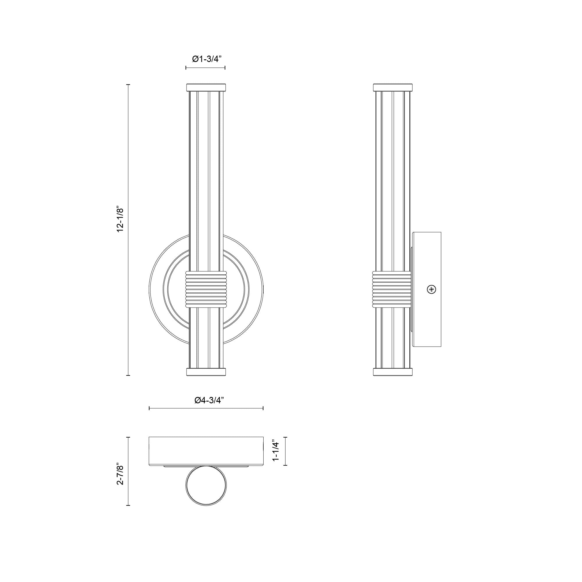 Elsie 12-in Brushed Gold LED Wall/Vanity Light