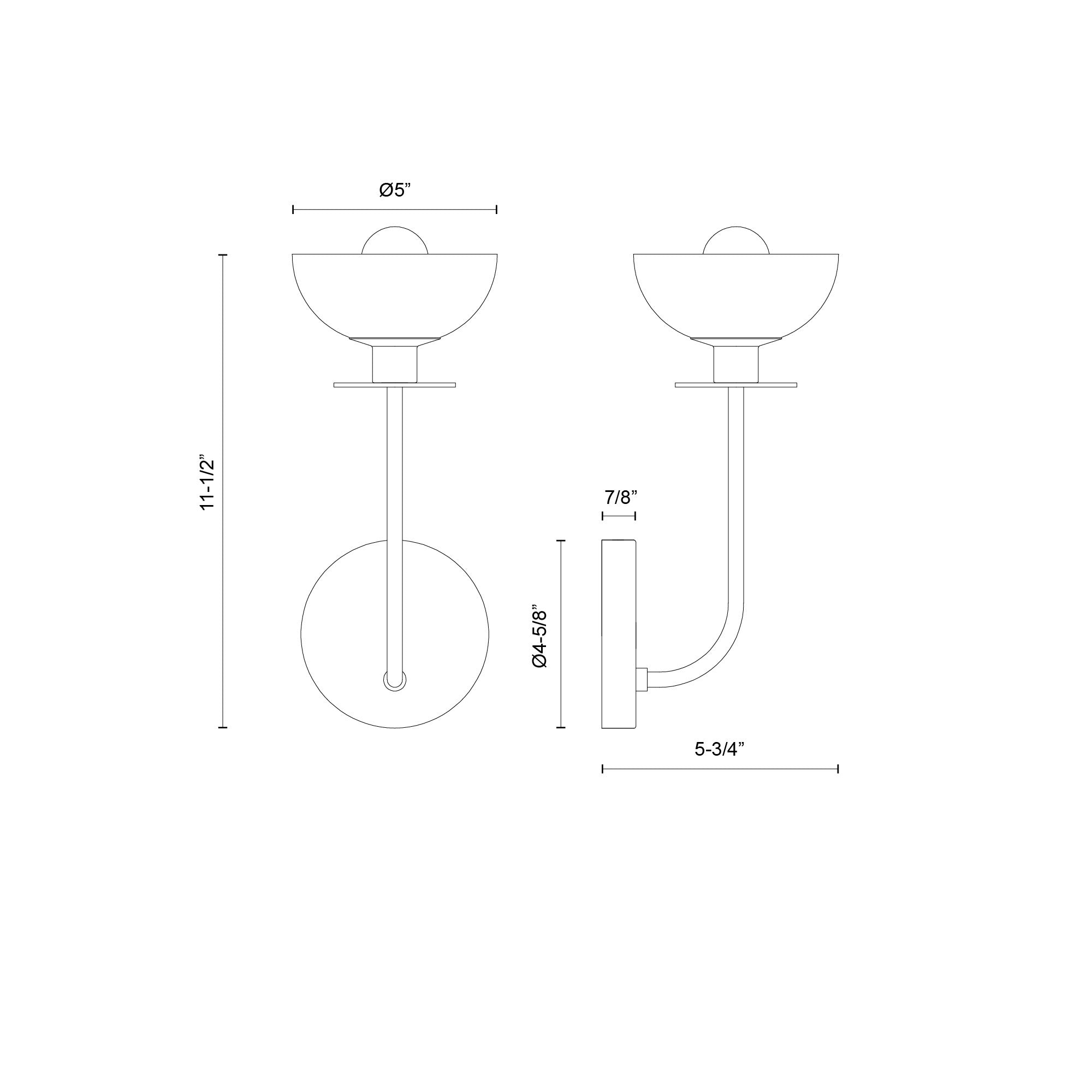 Sylvia 5-in Matte Black/Clear Glass 1 Light Wall Vanity