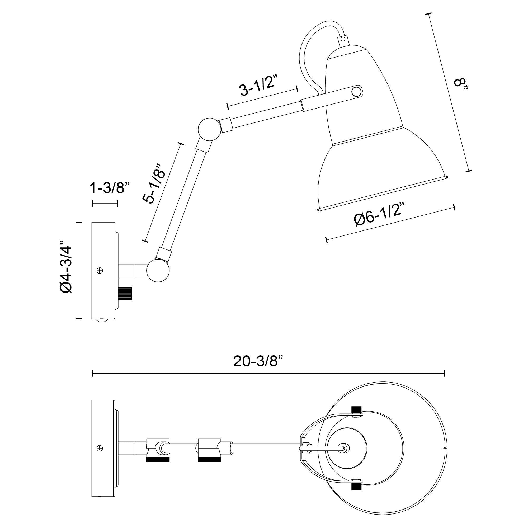 Felix 6-in Aged Gold/Matte Black 1 Light Wall/Vanity