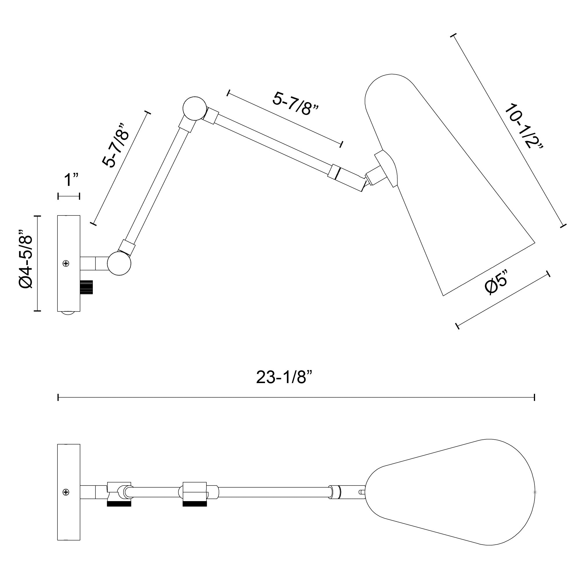 Daniel 24-in Aged Gold/Matte Black 1 Light Wall/Vanity