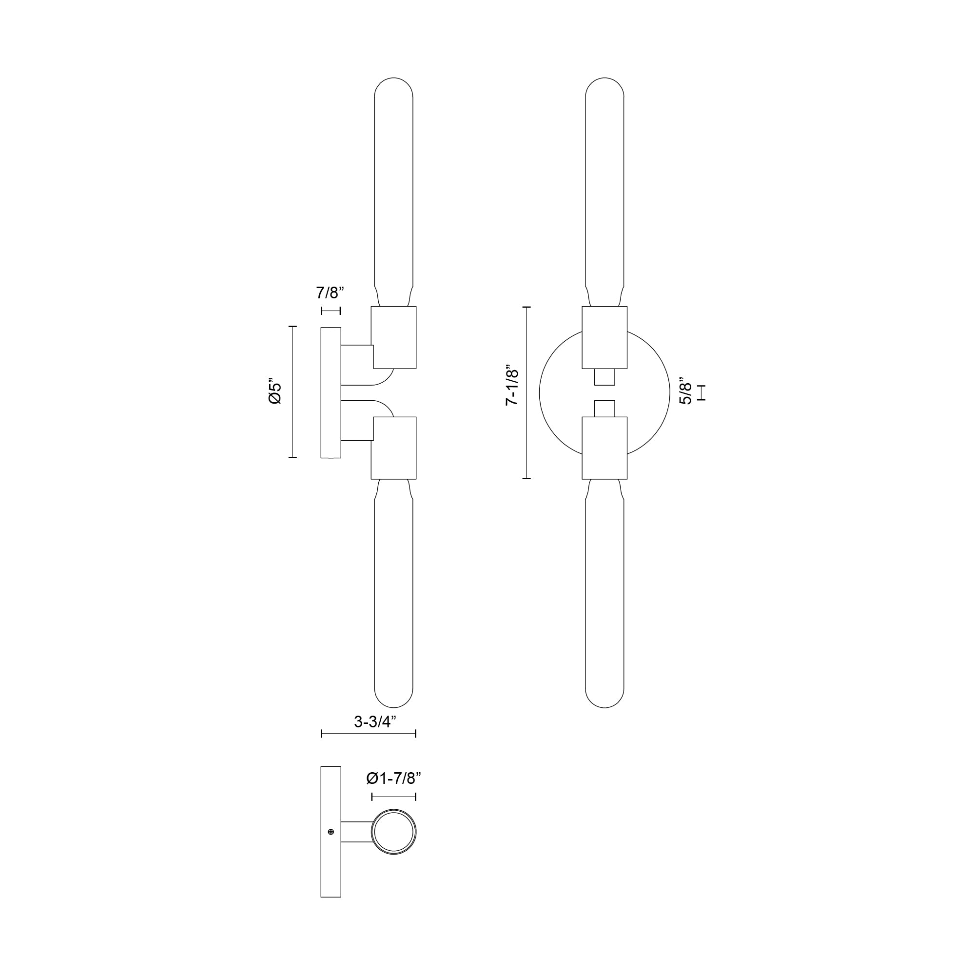 Claire 5-in Matte Black 2 Lights Wall/Vanity