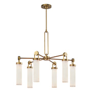 Wynwood 32-in Vintage Brass/Glossy Opal 6 Lights Chandeliers