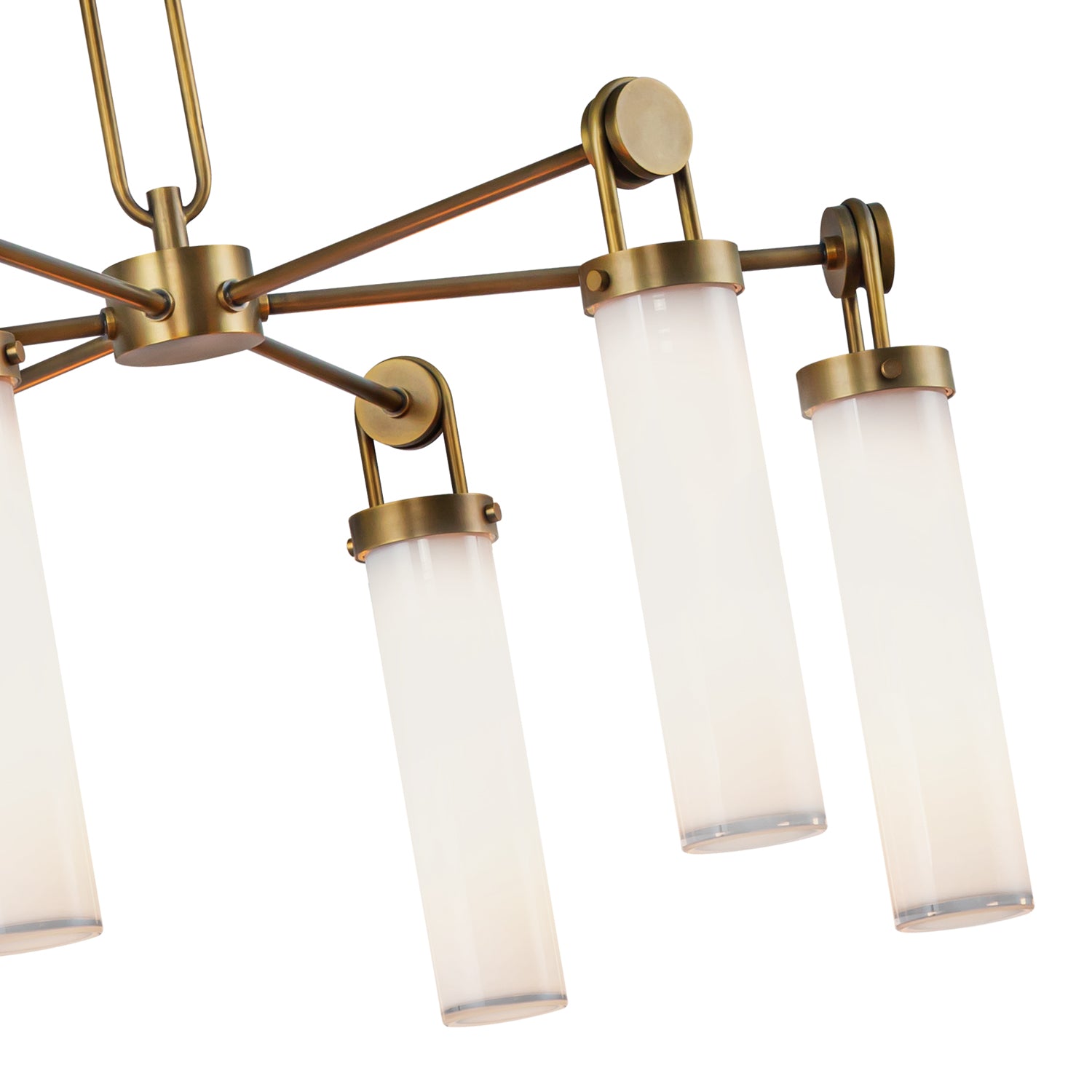 Wynwood 32-in Vintage Brass/Glossy Opal 6 Lights Chandeliers