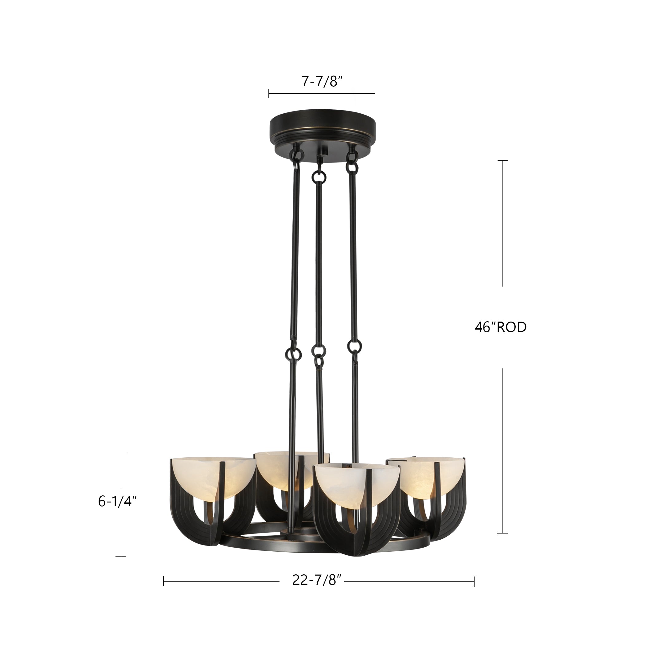 Wynwood 32-in Urban Bronze/Glossy Opal 6 Lights Chandeliers