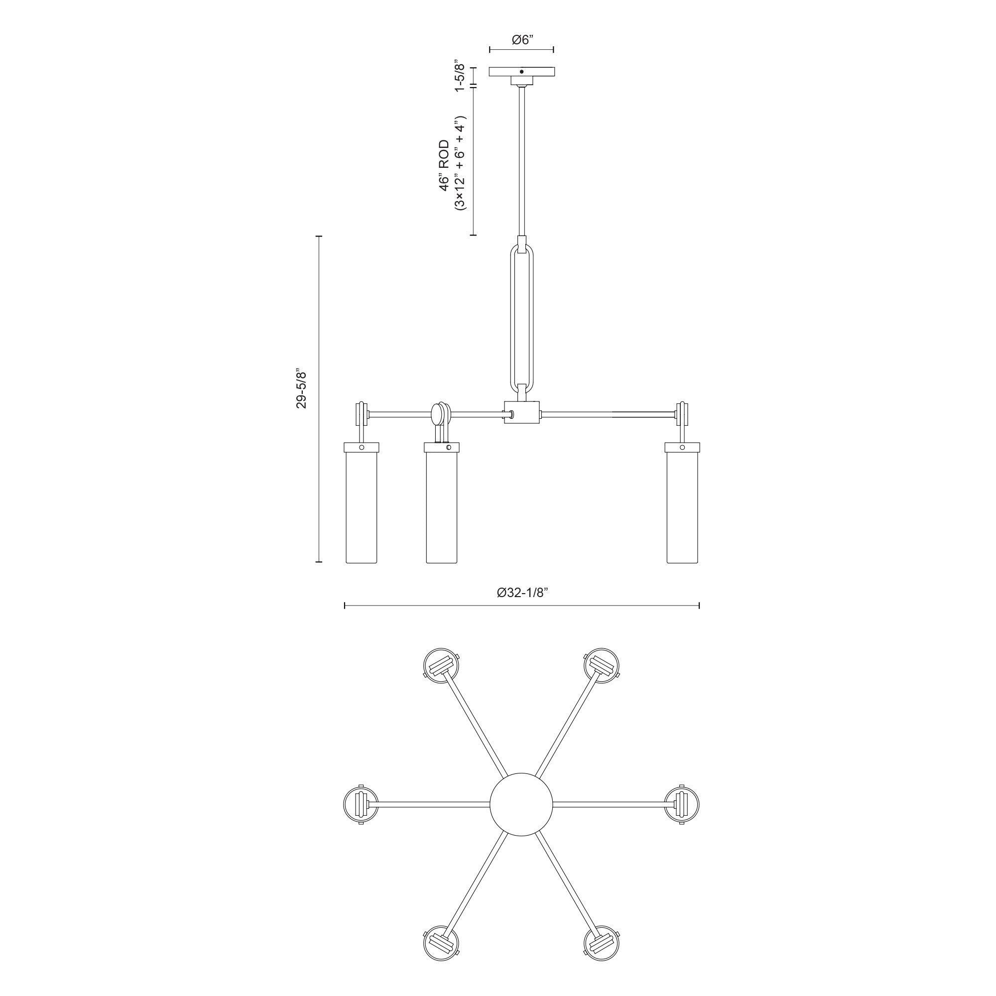 Wynwood 32-in Vintage Brass/Glossy Opal 6 Lights Chandeliers
