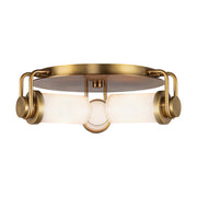 Wynwood 17-in Vintage Brass/Glossy Opal 3 Lights Flush Mount