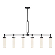 Wynwood 52-in Urban Bronze/Glossy Opal 6 Lights Linear Pendant