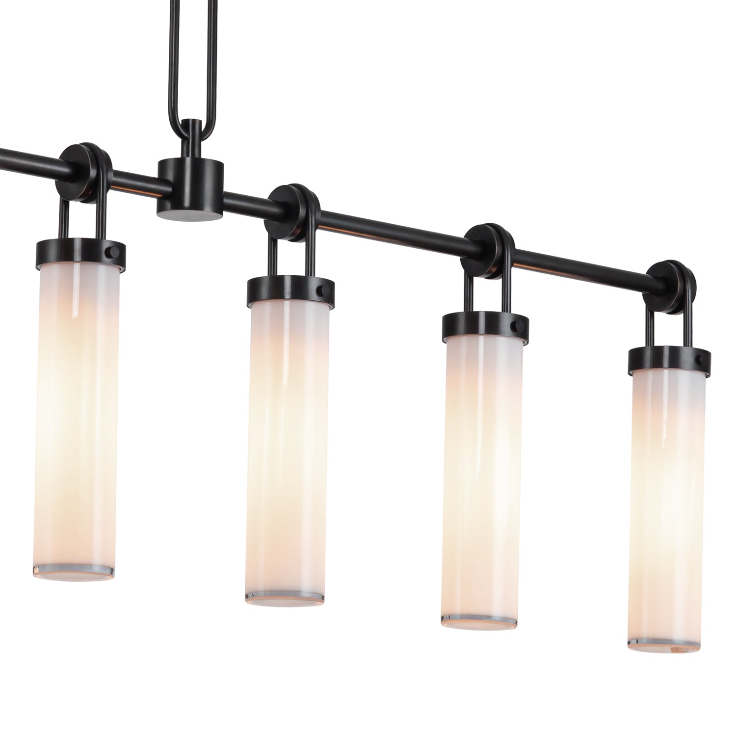 Wynwood 52-in Urban Bronze/Glossy Opal 6 Lights Linear Pendant