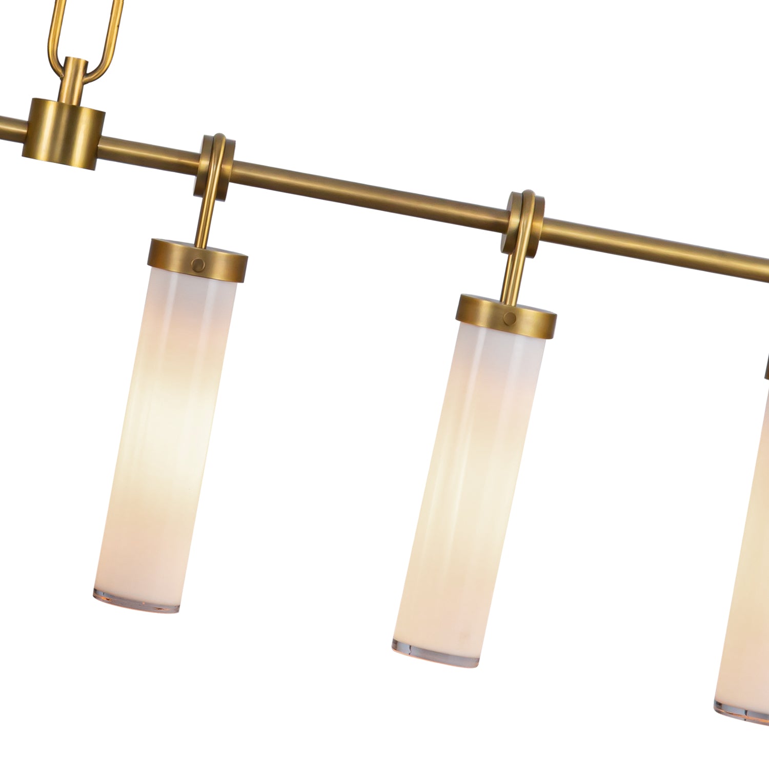 Wynwood 52-in Vintage Brass/Glossy Opal 6 Lights Linear Pendant