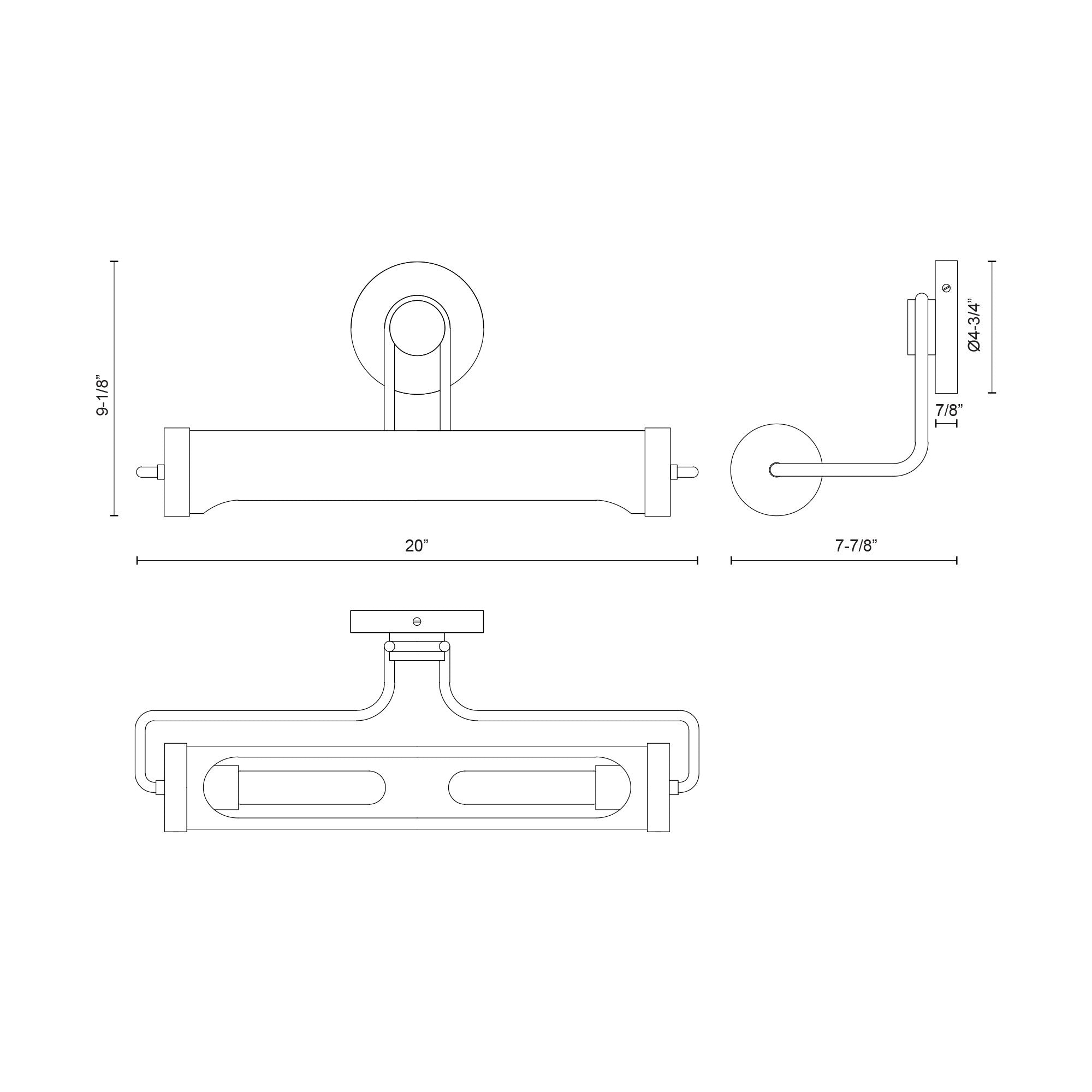Wynwood 20-in Urban Bronze 2 Lights Wall/Picture Light