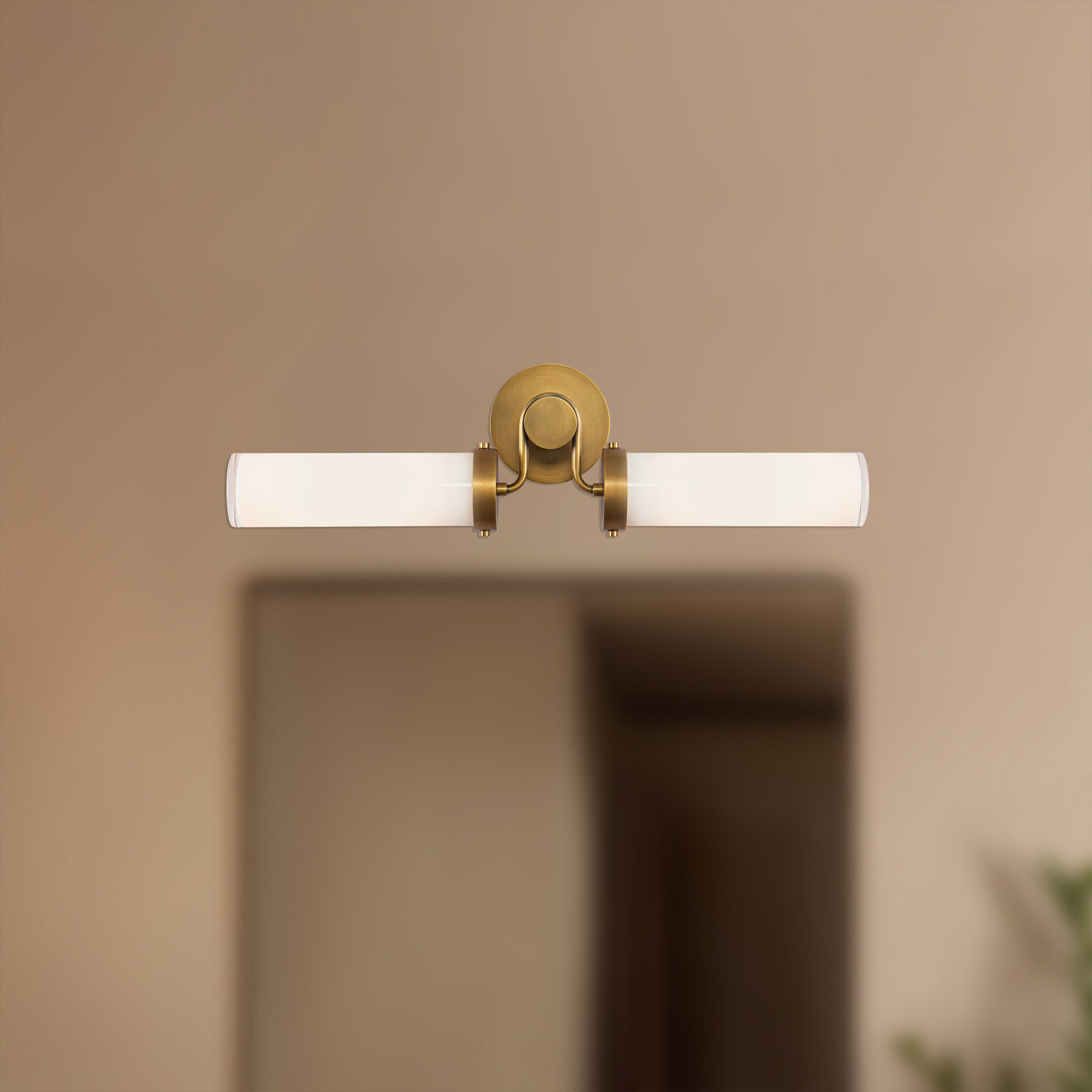 Wynwood 23-in Vintage Brass/Glossy Opal 2 Lights Wall/Vanity