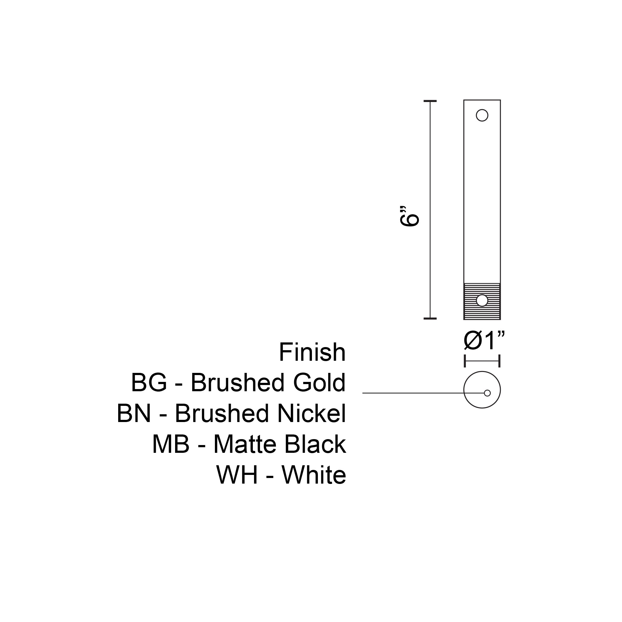 Fan Downrod 6-in White