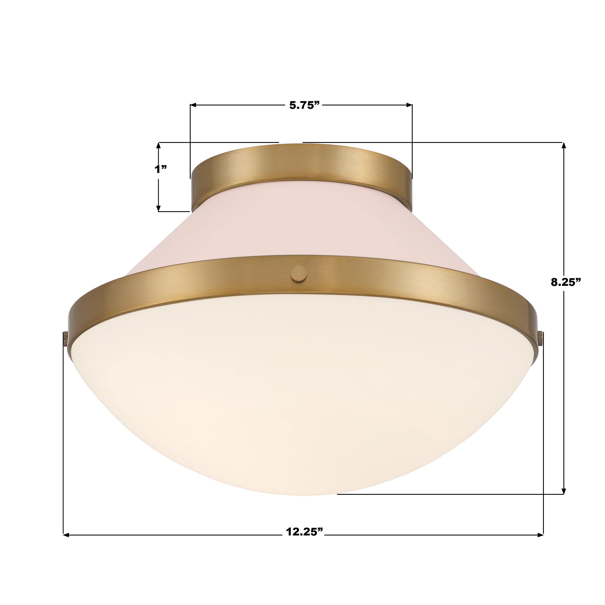 Crystorama Xander XAN-8001-VG-BH – 12.25 Inch – 1 Light – Semi Flush Mount Light – Vibrant Gold – Damp Rated