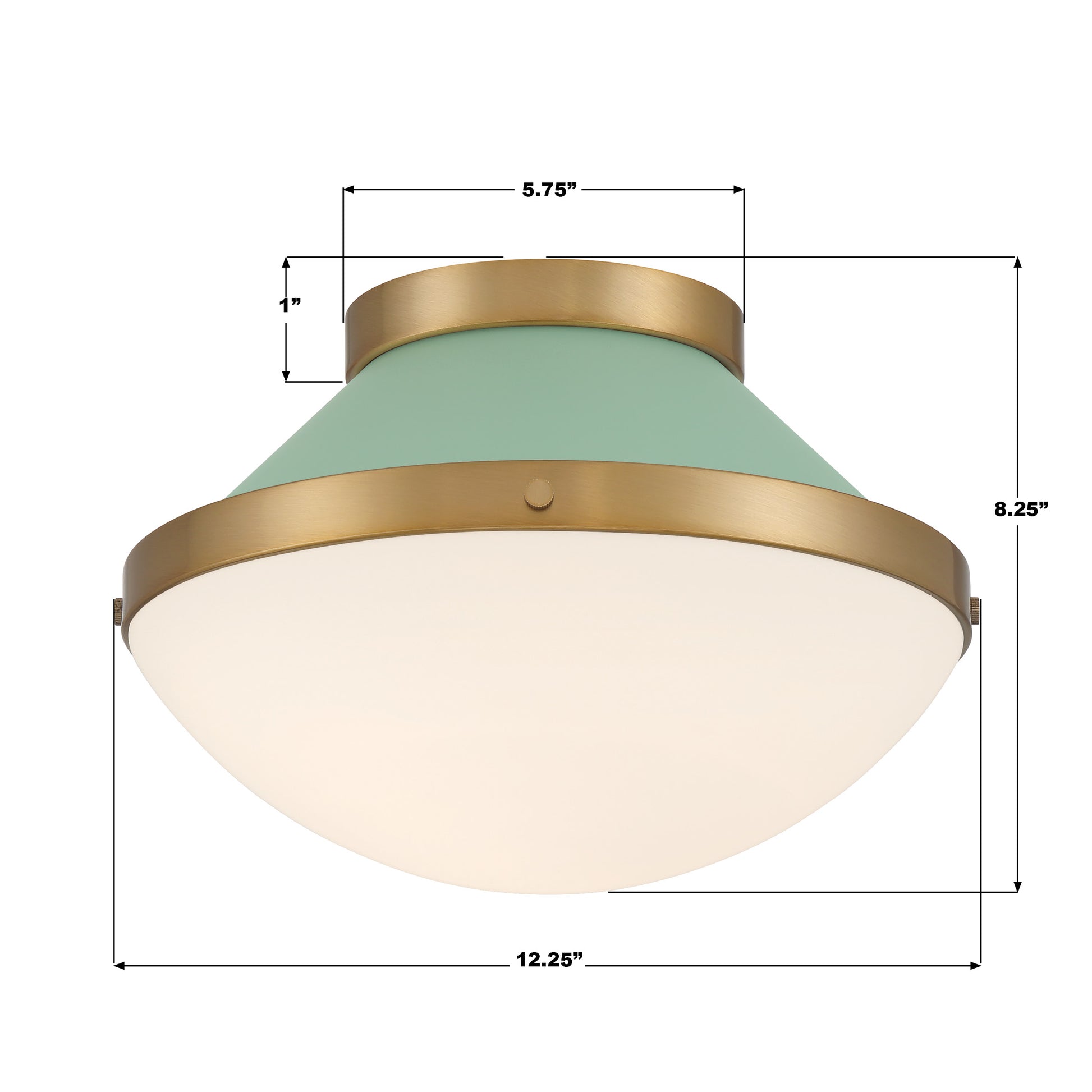 Crystorama Xander XAN-8001-VG-GR – 12.25 Inch – 1 Light – Semi Flush Mount Light – Vibrant Gold – Damp Rated