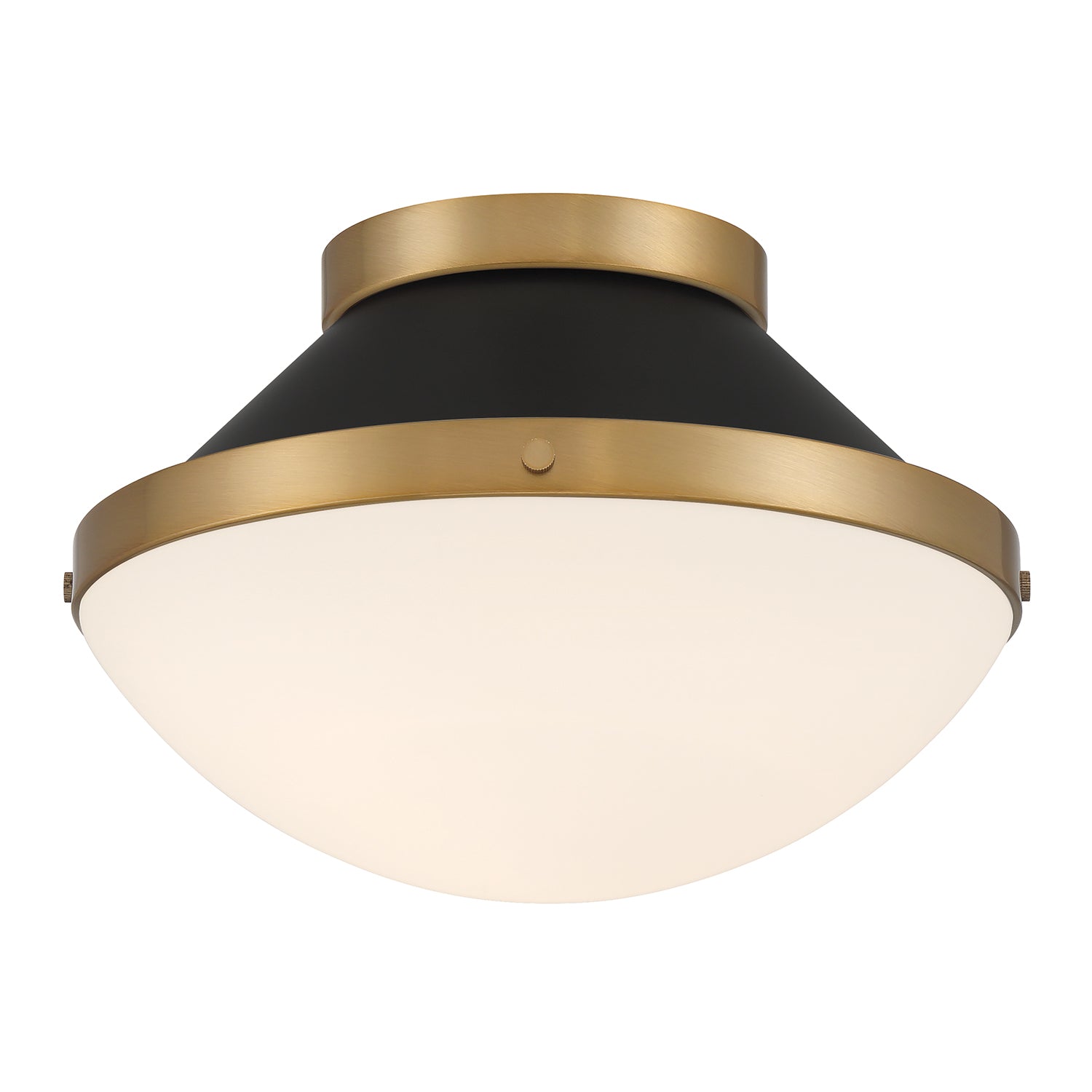 Xander 1 Light Vibrant Gold + Matte Black Flush Mount