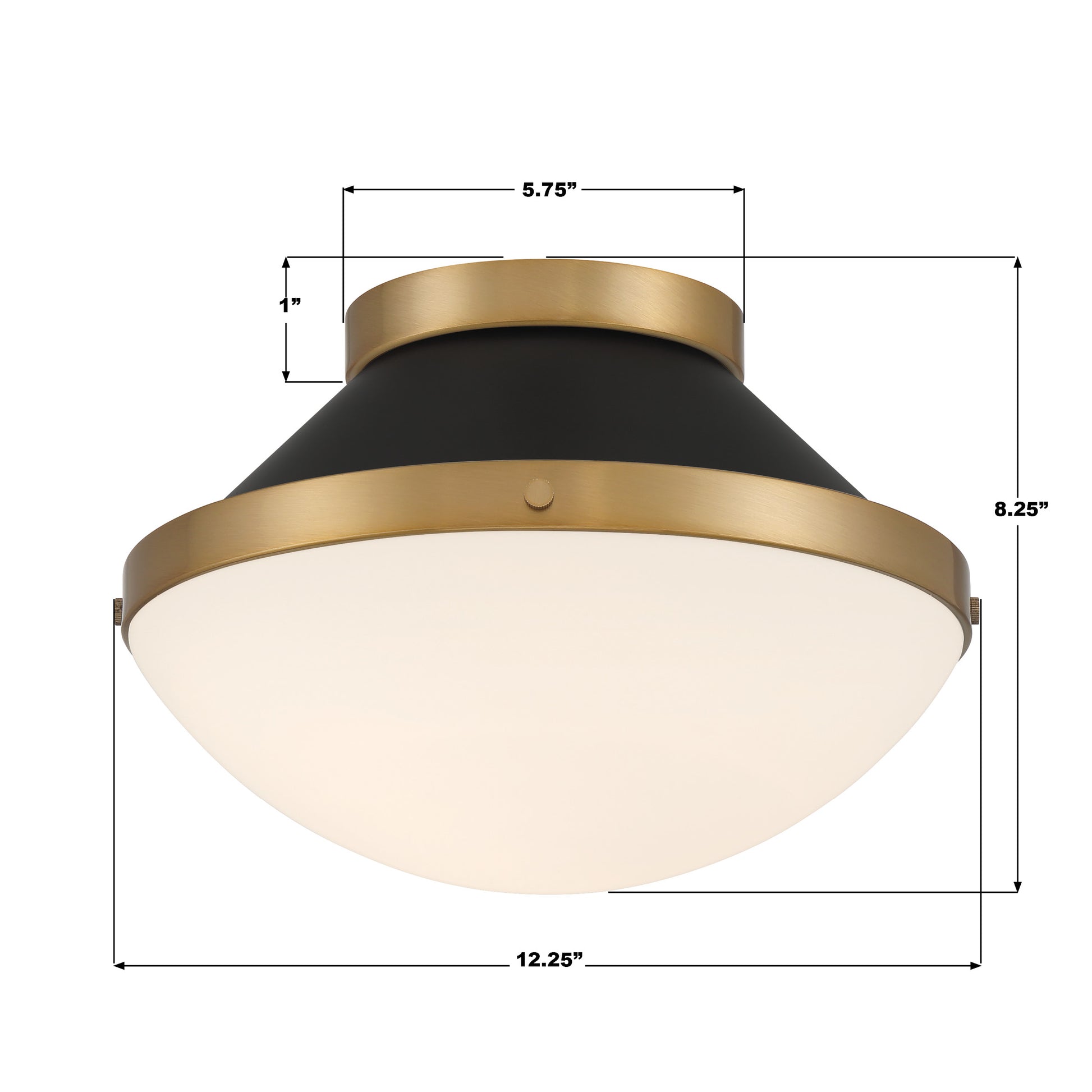 Crystorama Xander XAN-8001-VG-MK – 12.25 Inch – 1 Light – Semi Flush Mount Light – Vibrant Gold – Damp Rated