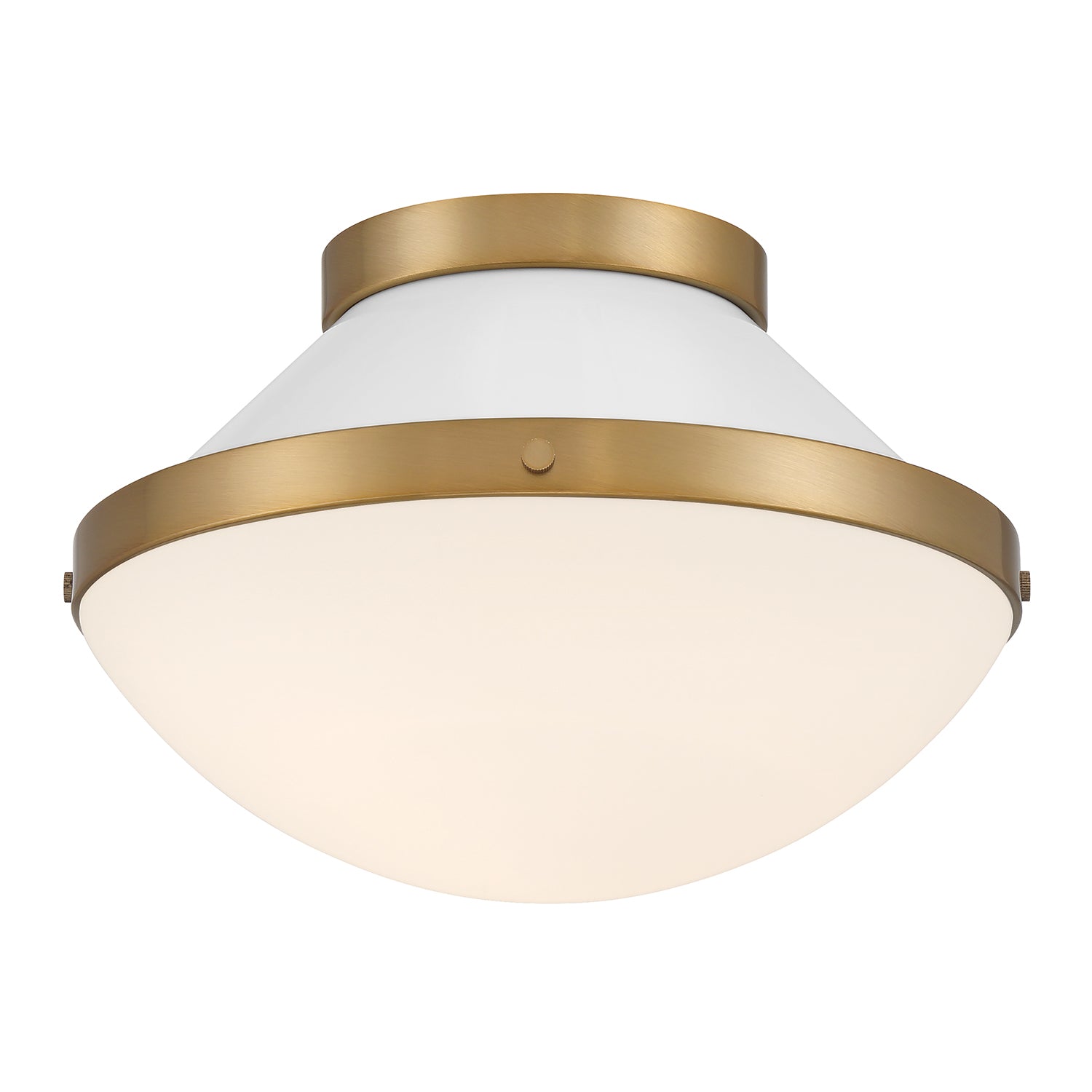 Xander 1 Light Vibrant Gold + White Flush Mount